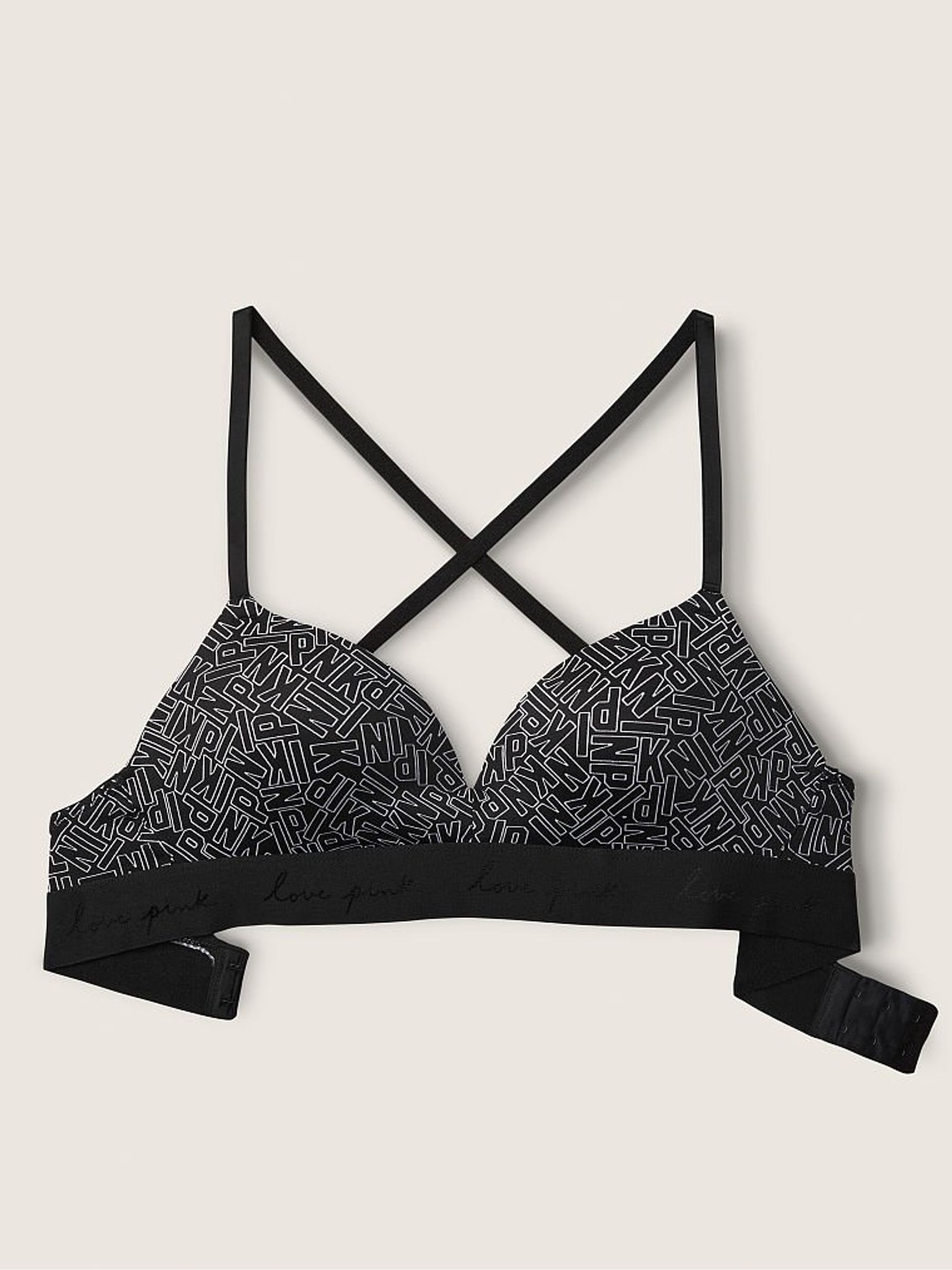 Pure Black Logo Black Smooth Non Wired Push Up T-Shirt Bra - Image 2 of 3