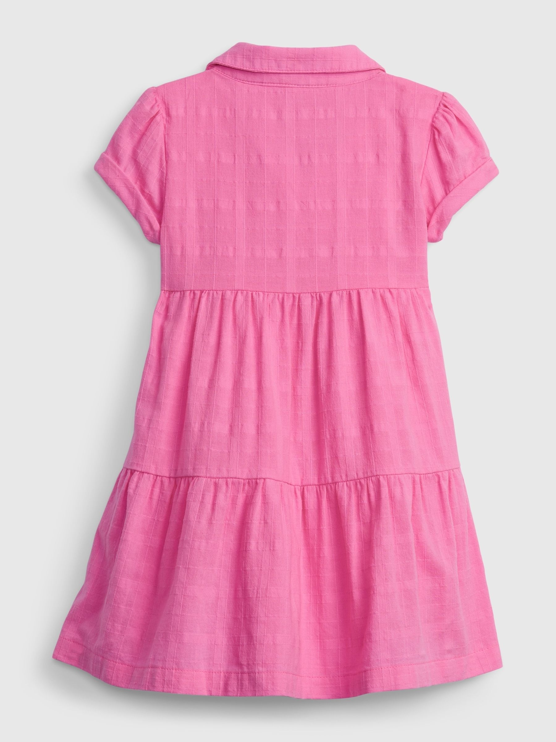 Pink WindowPane Tiered Dress - Image 2 of 3