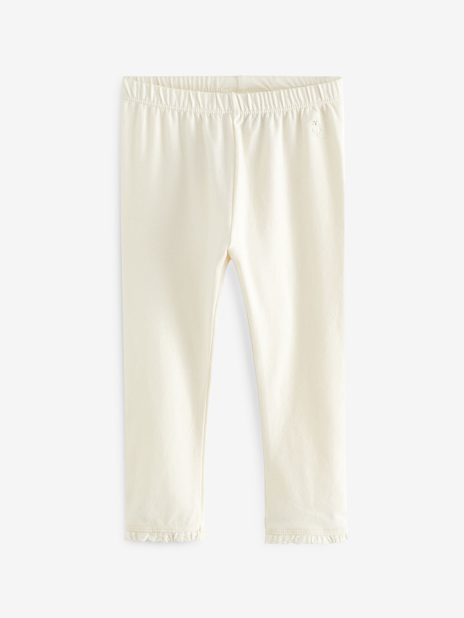Cream Organic Cotton Ruffle Leggings - Image 1 of 3