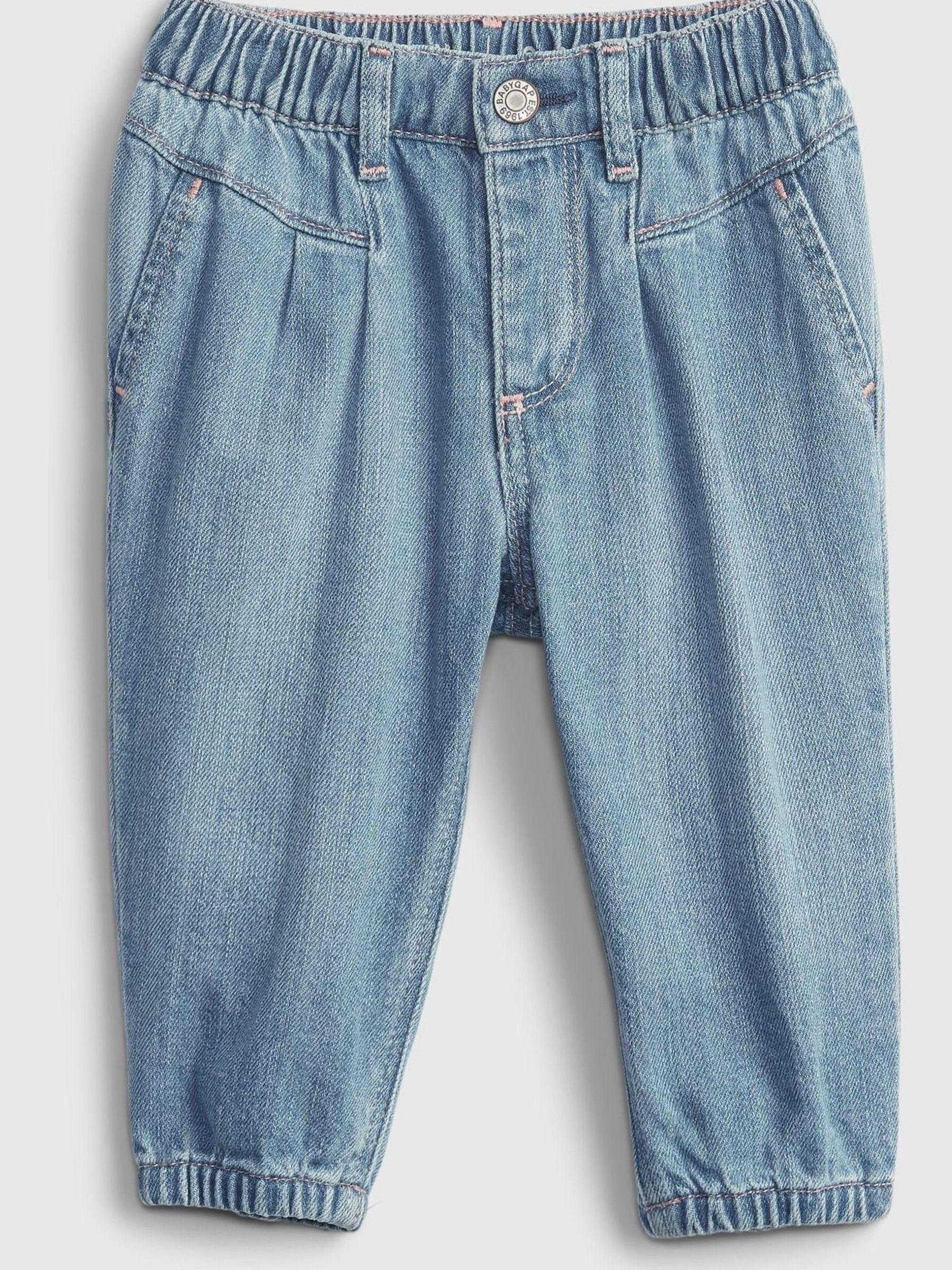 Light Wash Blue Orgnanic Cotton Bubble Jeans - Baby - Image 1 of 3
