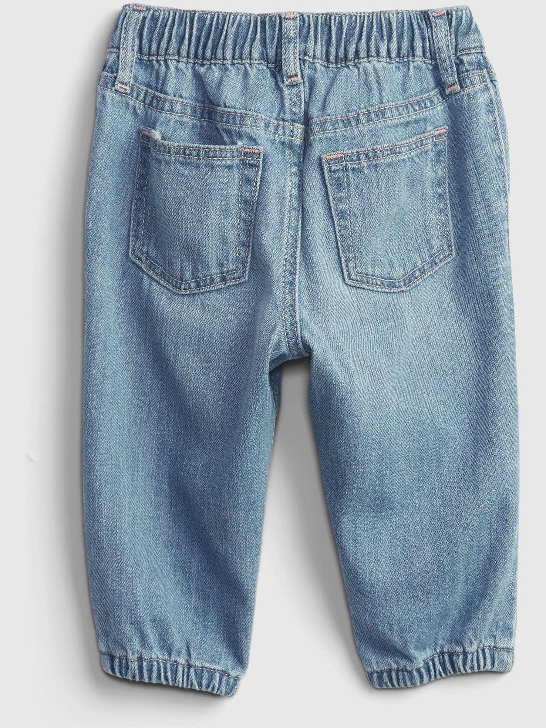 Light Wash Blue Orgnanic Cotton Bubble Jeans - Baby - Image 2 of 3