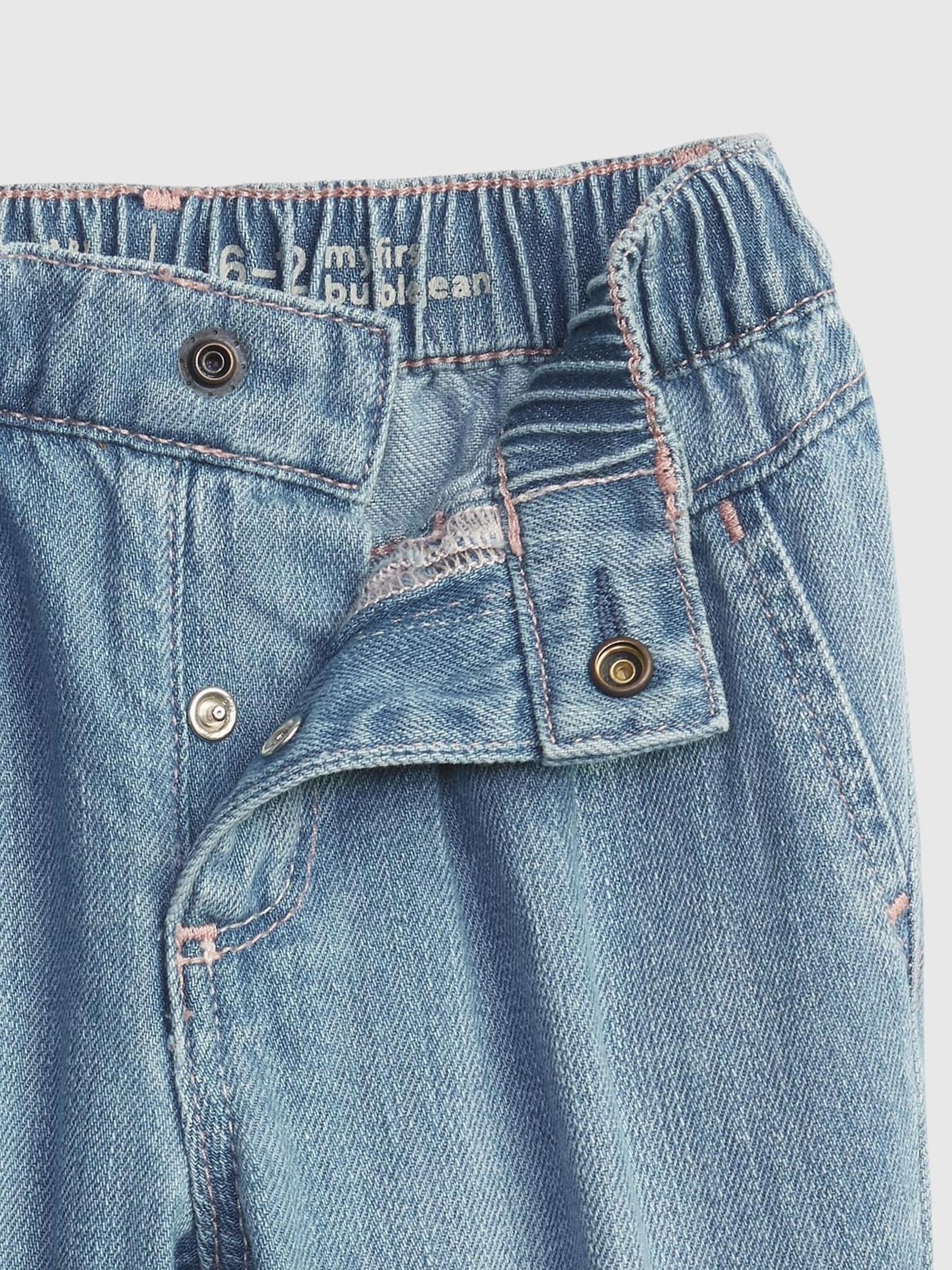 Light Wash Blue Orgnanic Cotton Bubble Jeans - Baby - Image 3 of 3