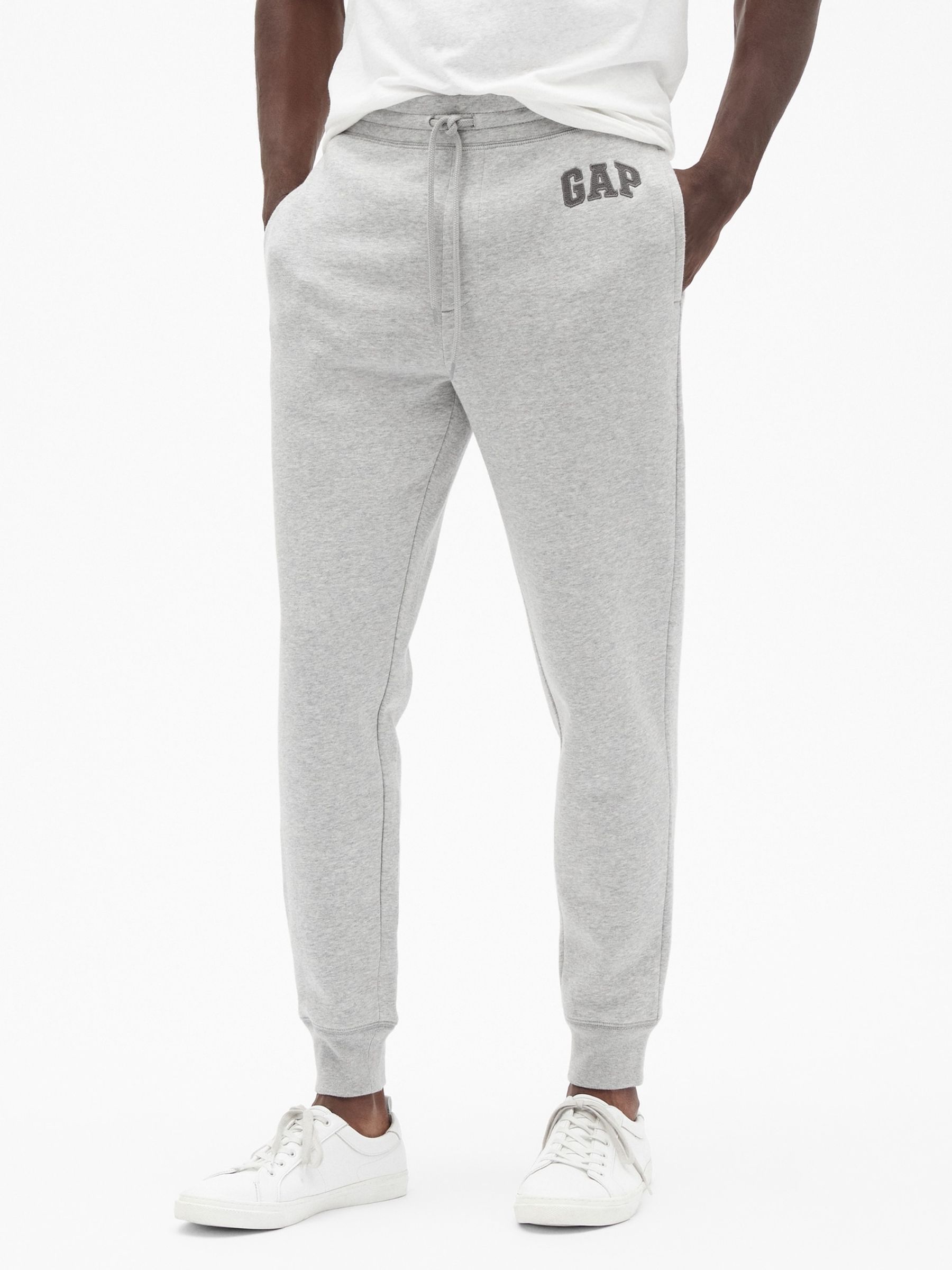 Grey Logo Fleece-Lined Slim Fit Joggers | Gap