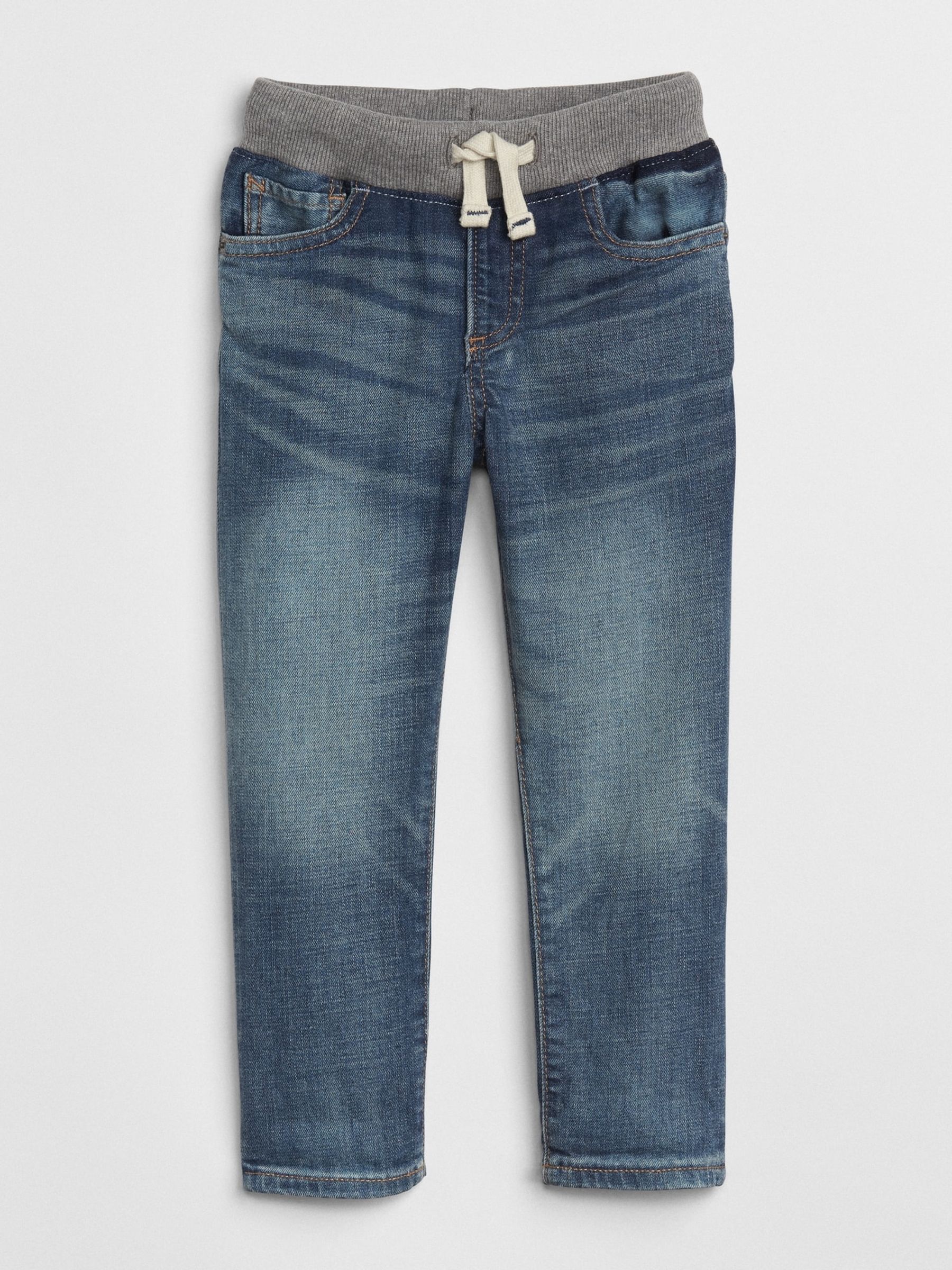 Light Wash Blue Pull On Slim Jeans (12mths-5yrs) - Image 1 of 3