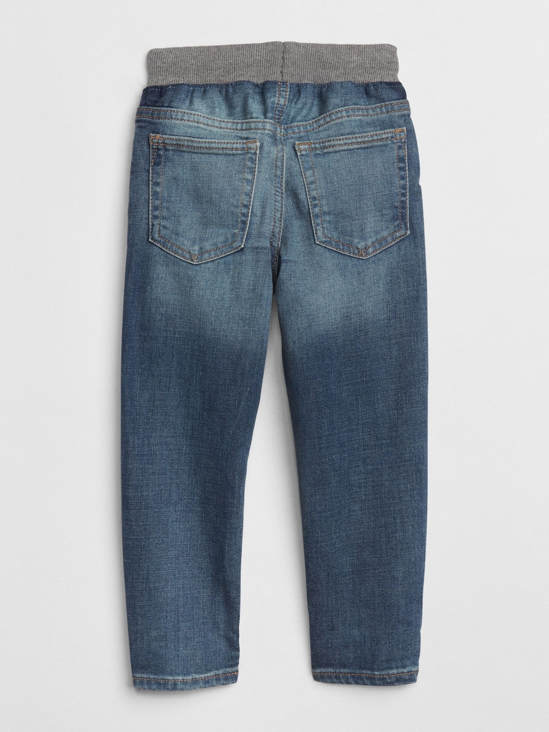 Light Wash Blue Pull On Slim Jeans (12mths-5yrs) - Image 2 of 3