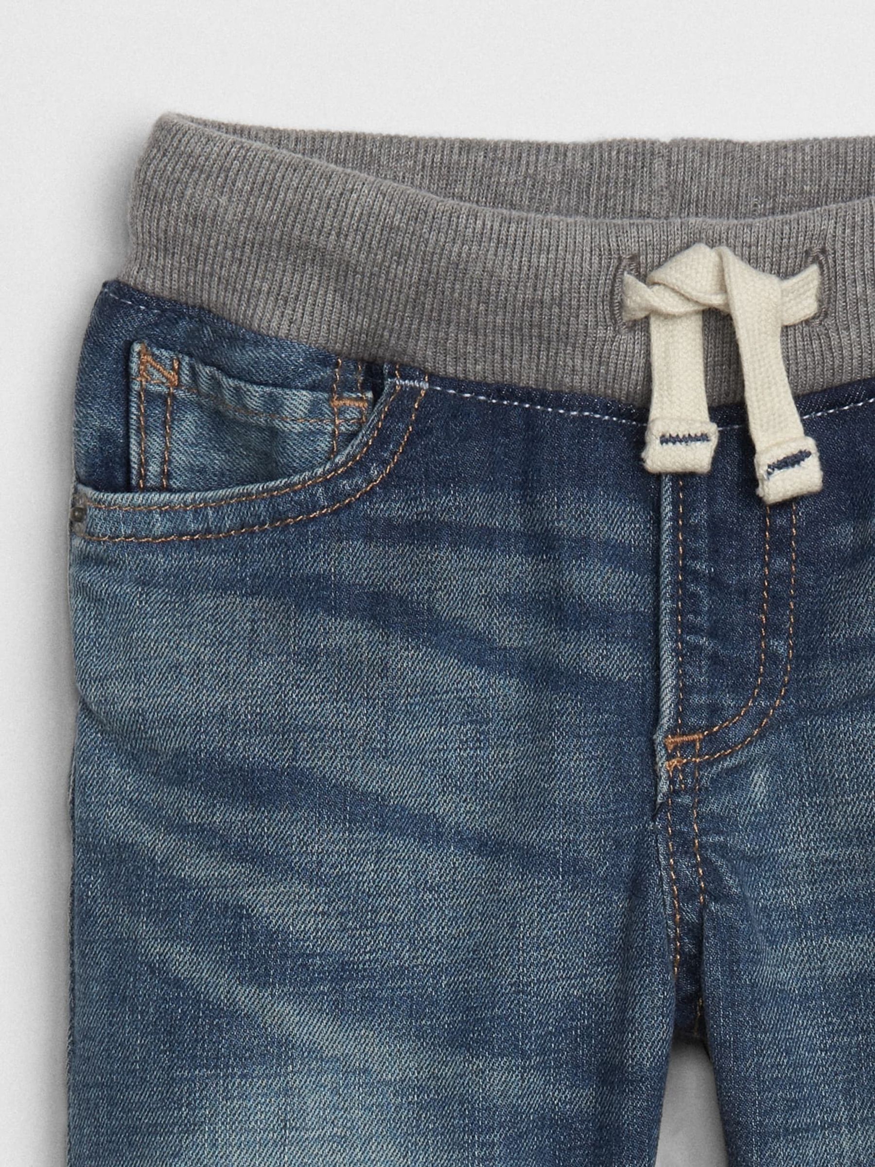 Light Wash Blue Pull On Slim Jeans (12mths-5yrs) - Image 3 of 3