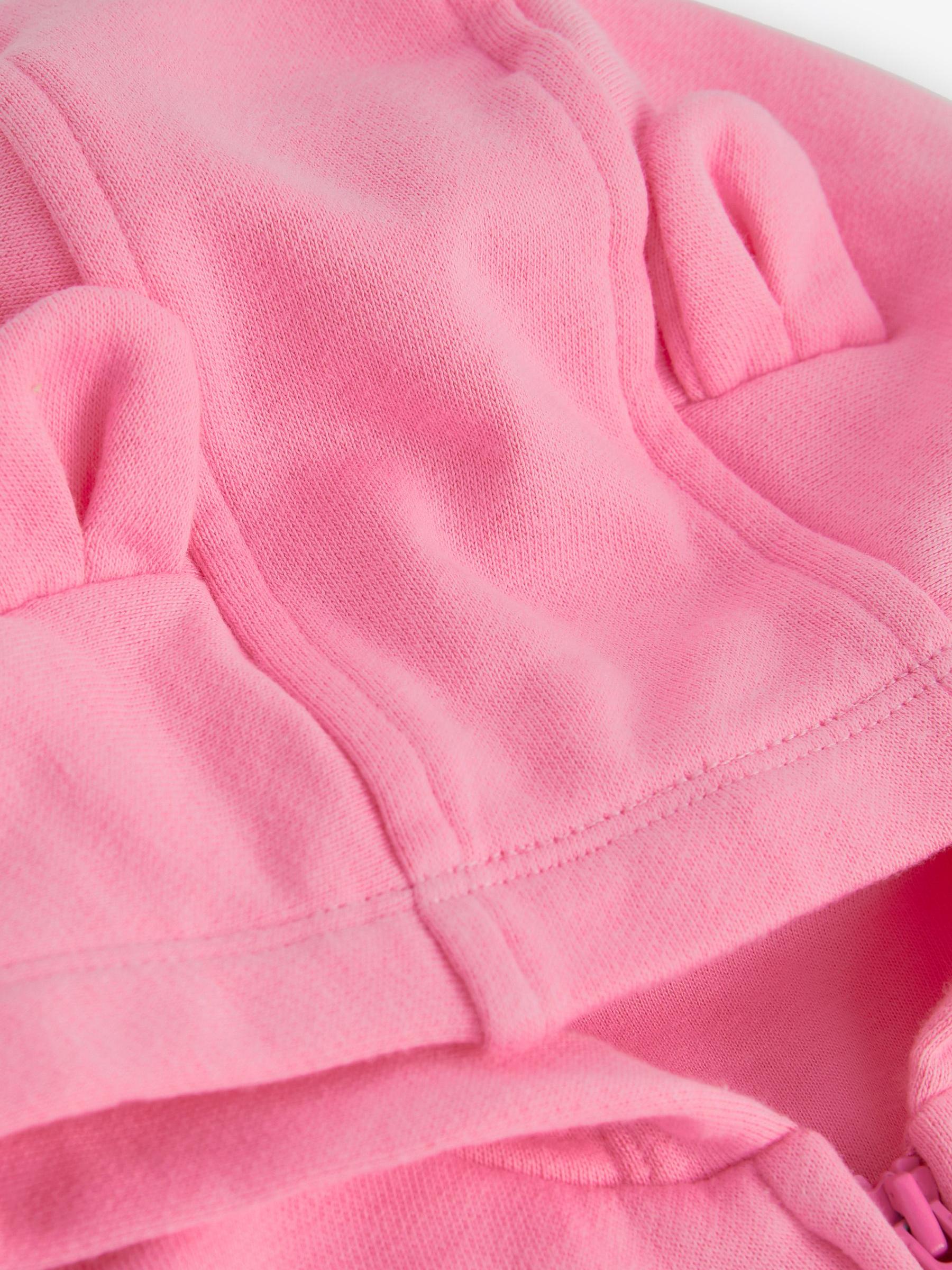 Pink Logo Zip Up Bear Ear Hoodie - Baby - Image 6 of 6