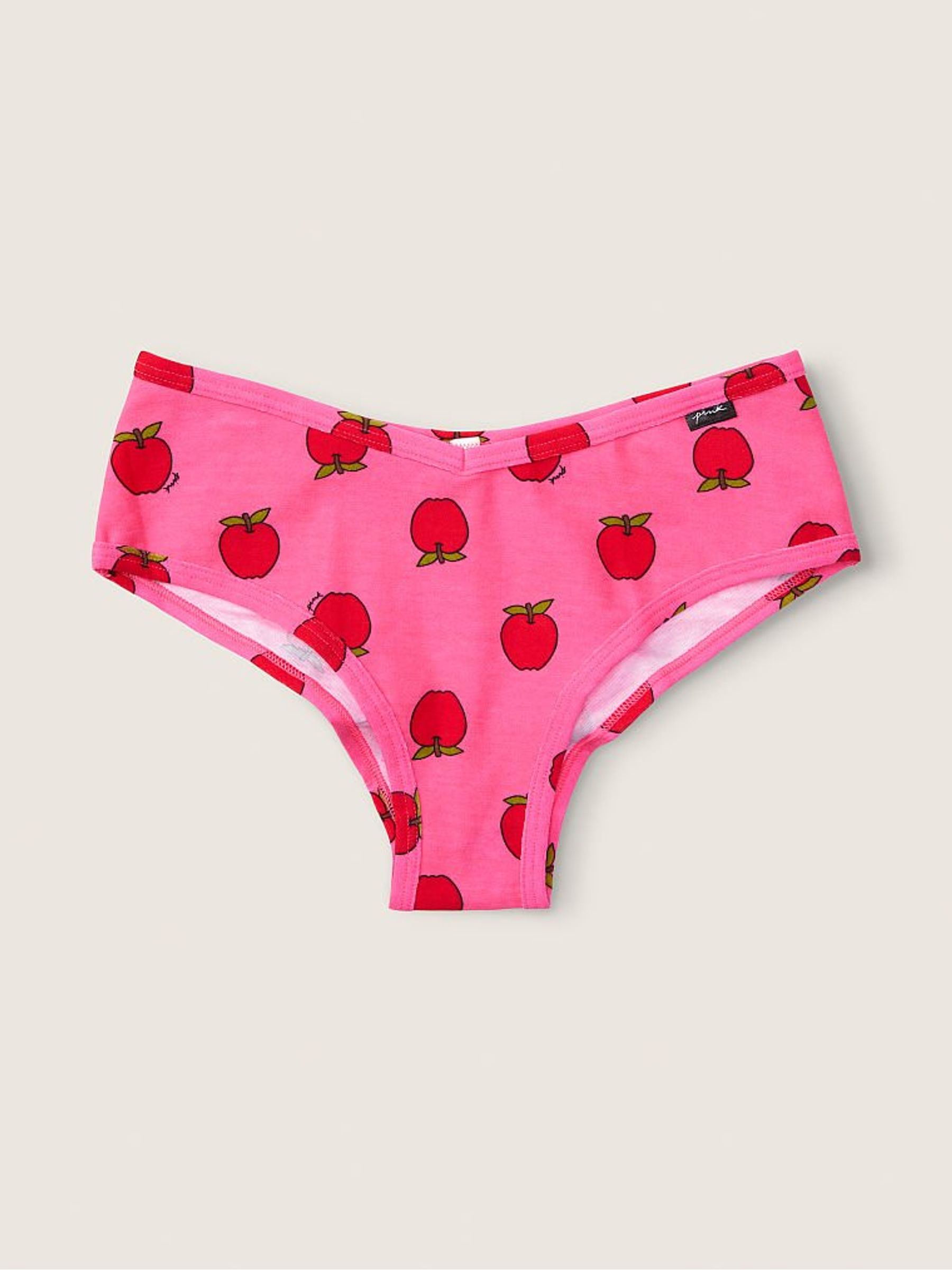 Capri Pink Apple Print Cotton Cheeky Panty - Image 1 of 2 Capri Pink Apple Print Cotton Cheeky Panty - Image 1 of 2