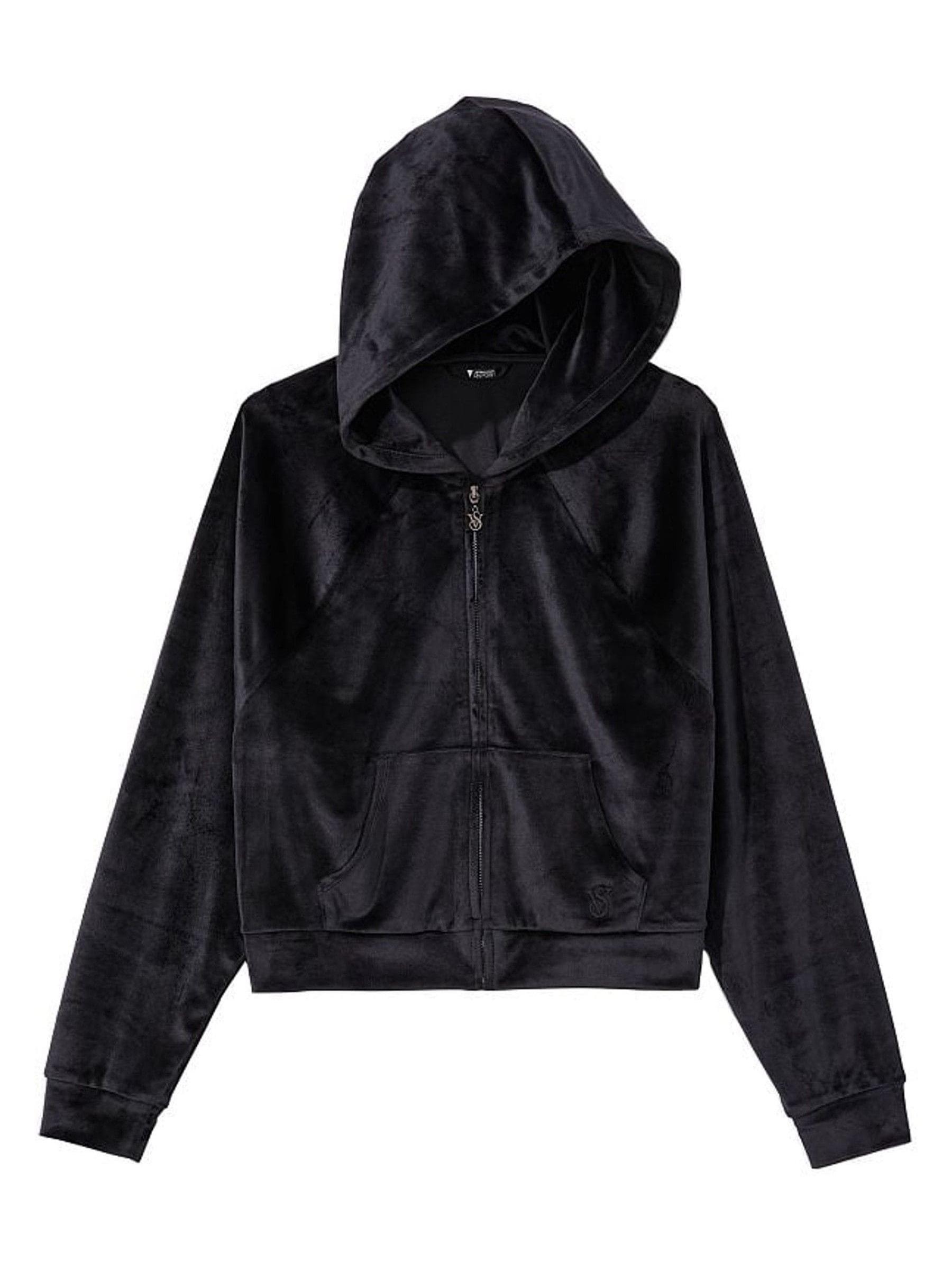 Black Velour Lounge Zip Up Hoodie - Image 3 of 3