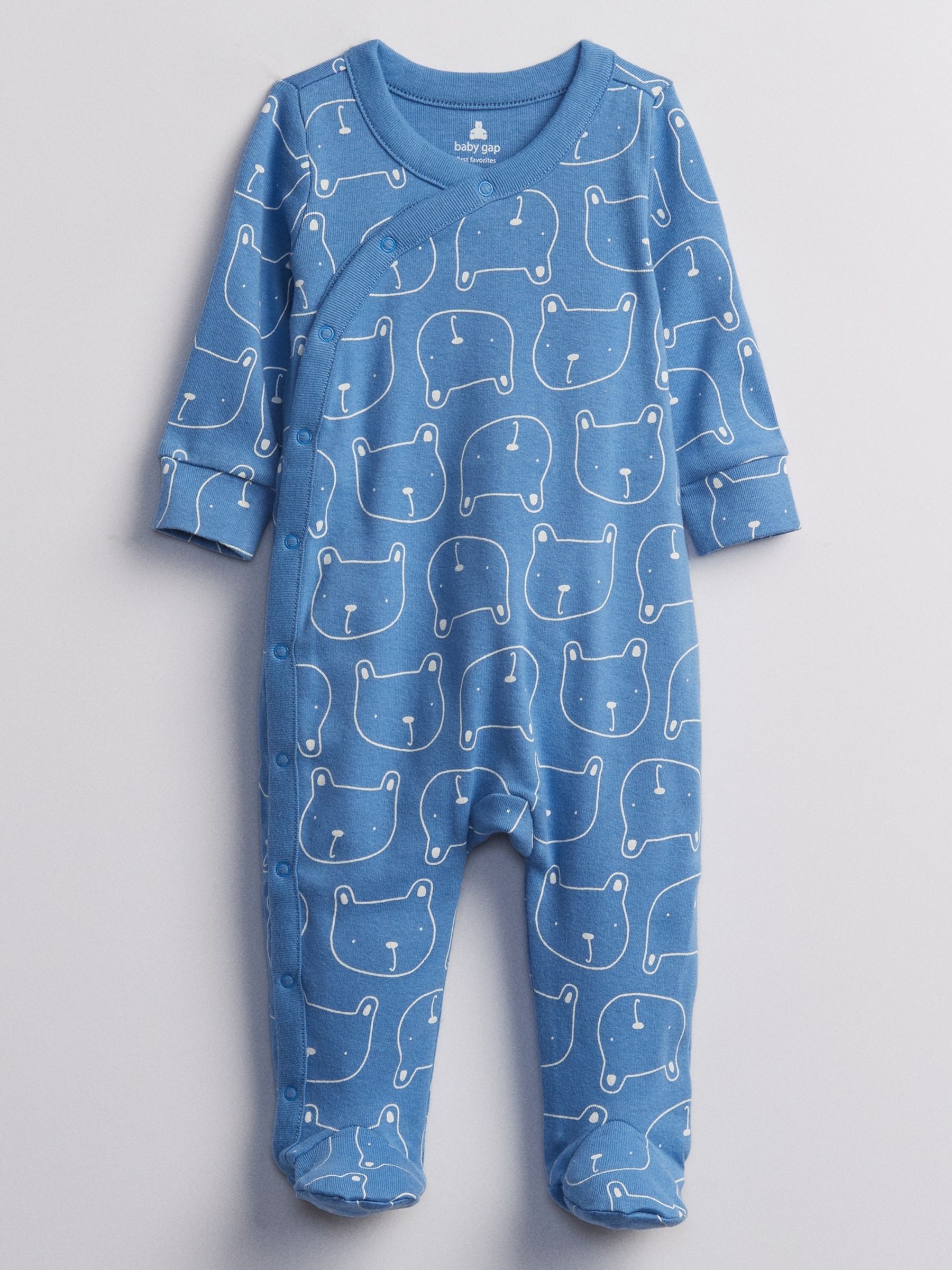 Blue Brannan Bear Long Sleeve Baby Sleepsuit (Newborn - 24mths) - Image 1 of 3
