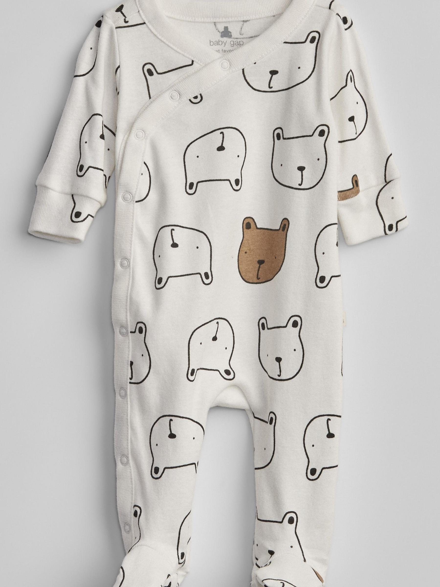 White Brannan Bear Long Sleeve Baby Sleepsuit - Image 1 of 1