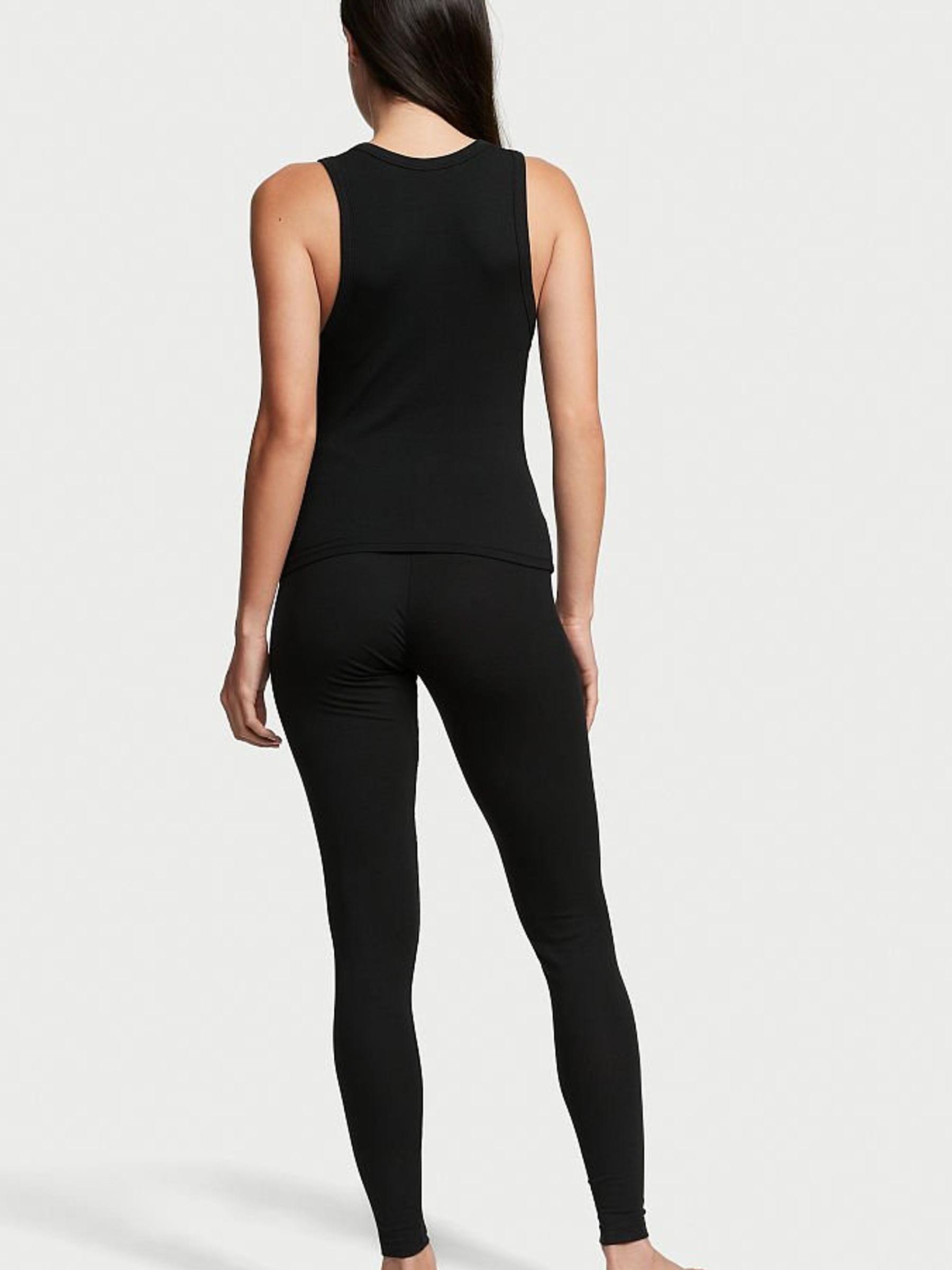 Black Ribbed Modal Long Pyjamas - Image 2 of 4