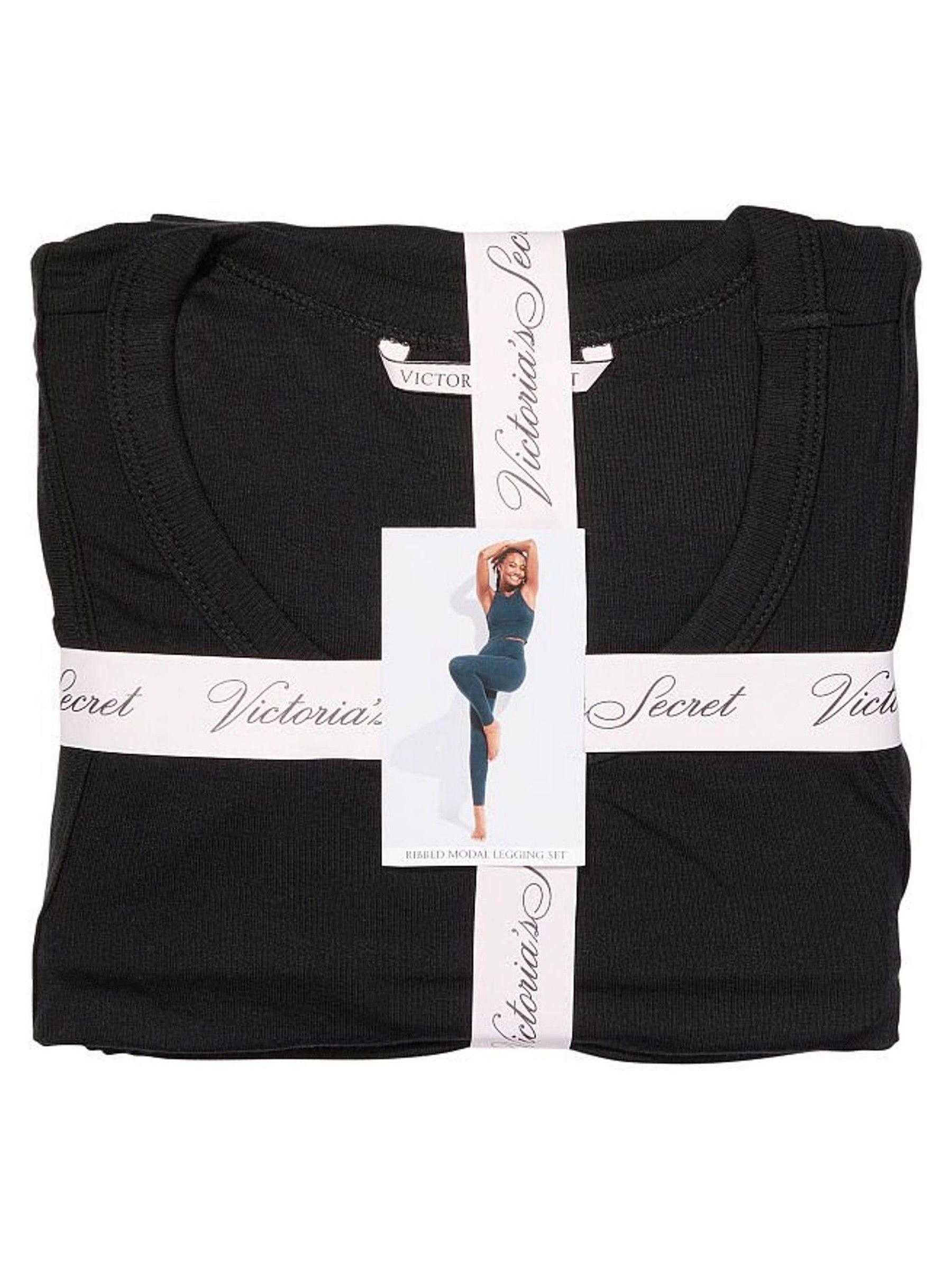 Black Ribbed Modal Long Pyjamas - Image 4 of 4
