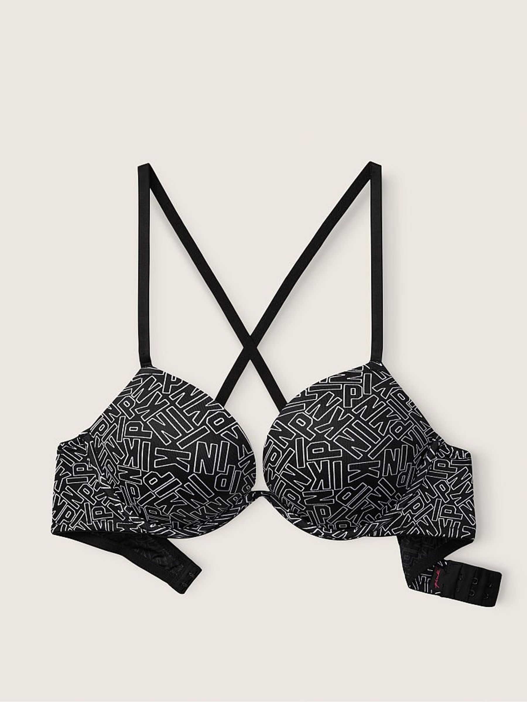 Pure Black Logo Black Add 2 Cups Smooth Push Up T-Shirt Bra - Image 3 of 5