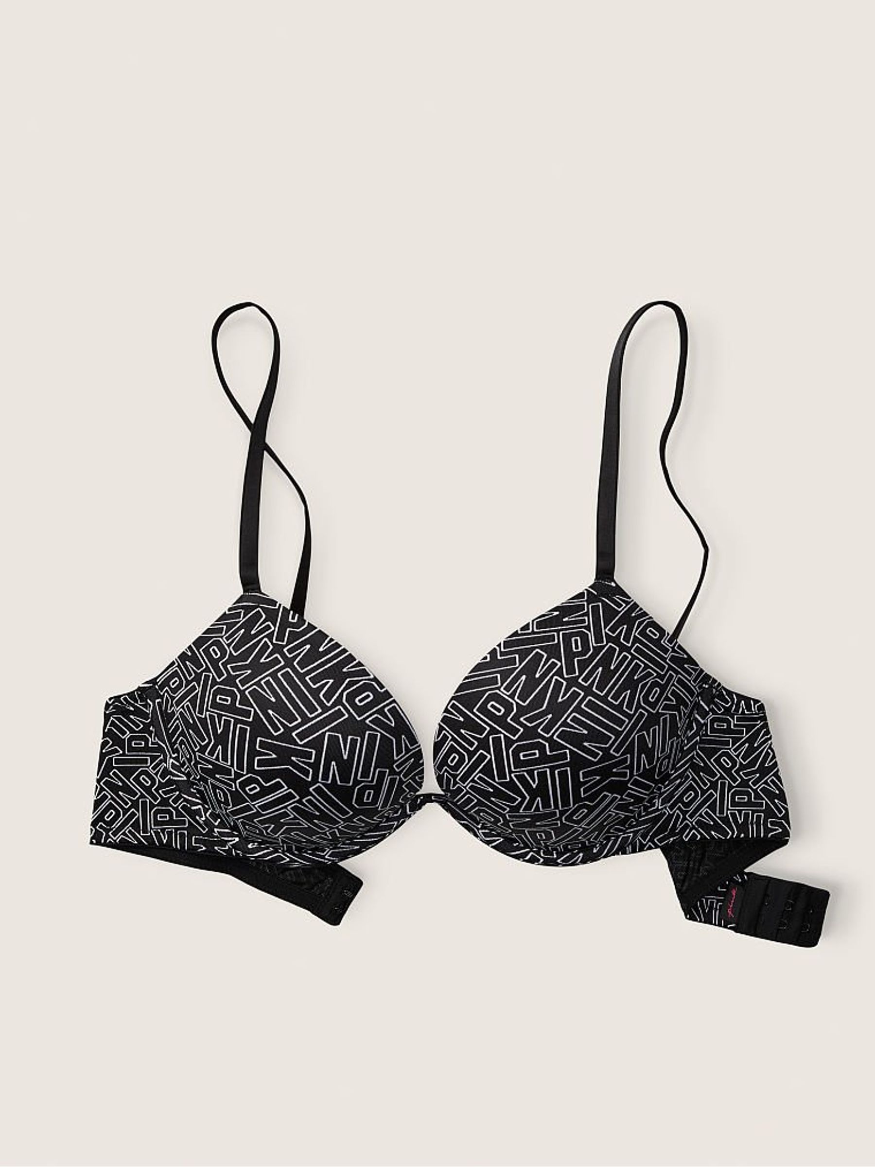 Pure Black Logo Black Add 2 Cups Smooth Push Up T-Shirt Bra - Image 4 of 5