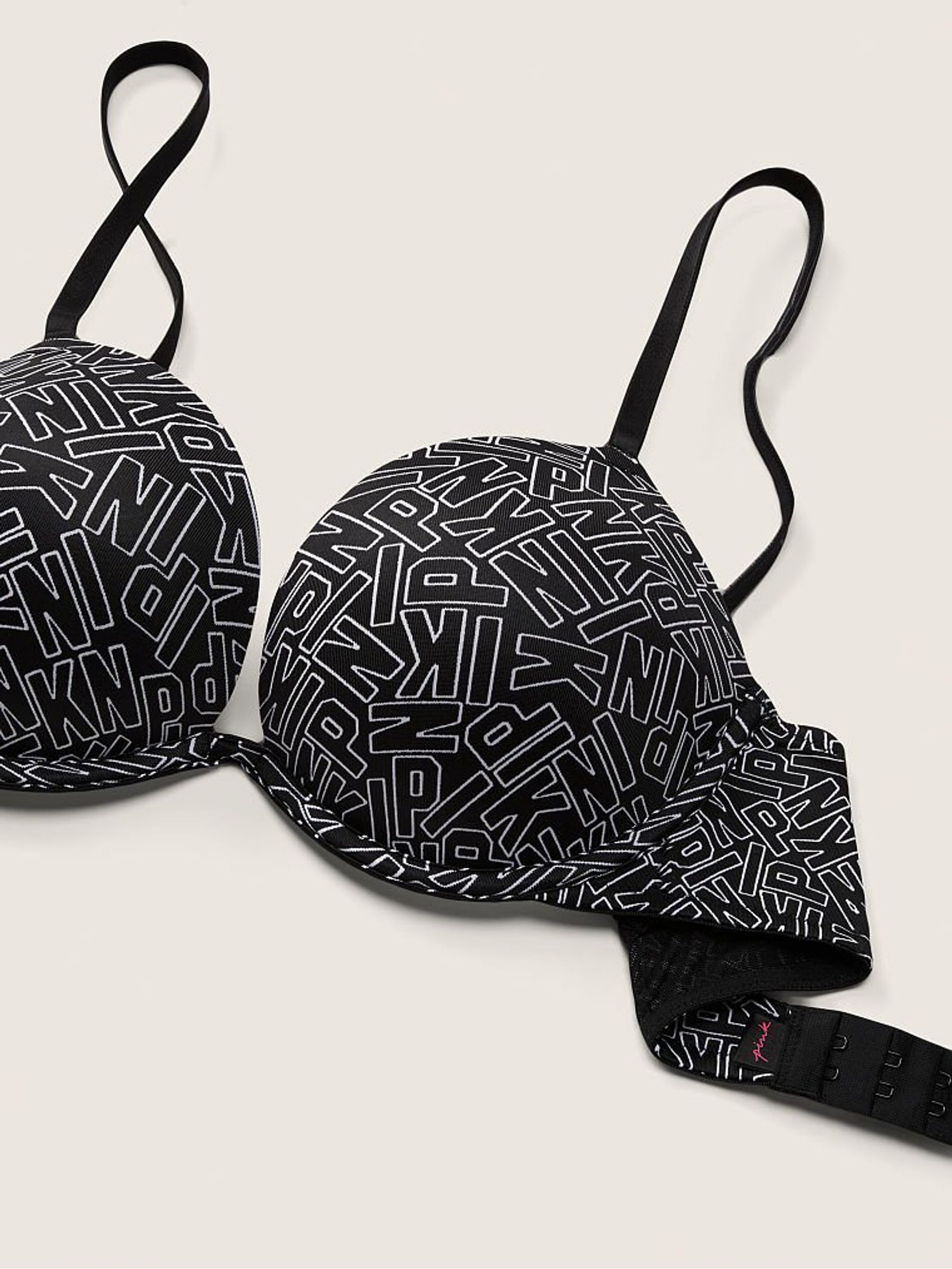 Pure Black Logo Black Add 2 Cups Smooth Push Up T-Shirt Bra - Image 5 of 5