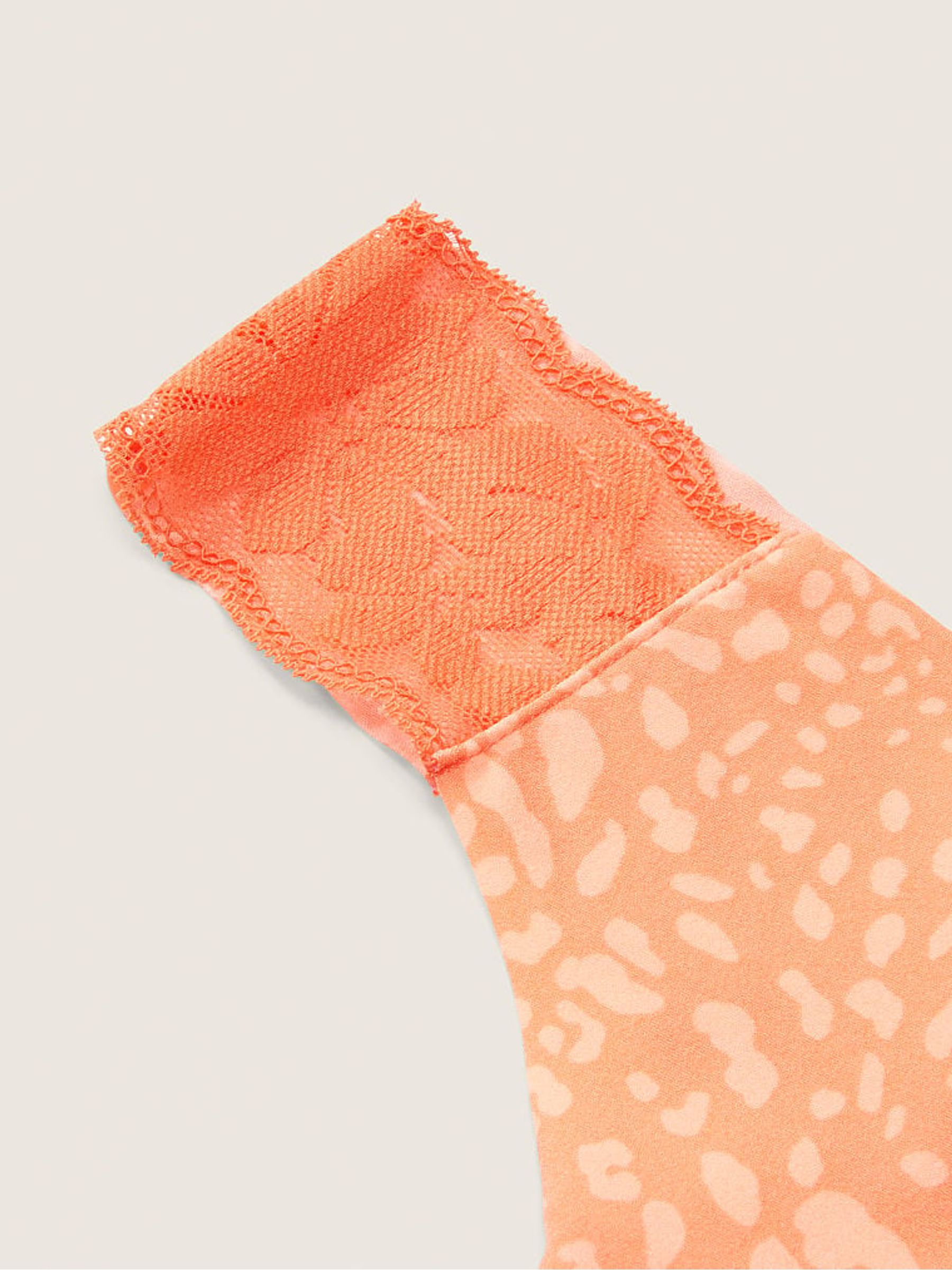 Coral Cream Leopard Orange No Show Thong Knickers - Image 2 of 2 Coral Cream Leopard Orange No Show Thong Knickers - Image 2 of 2
