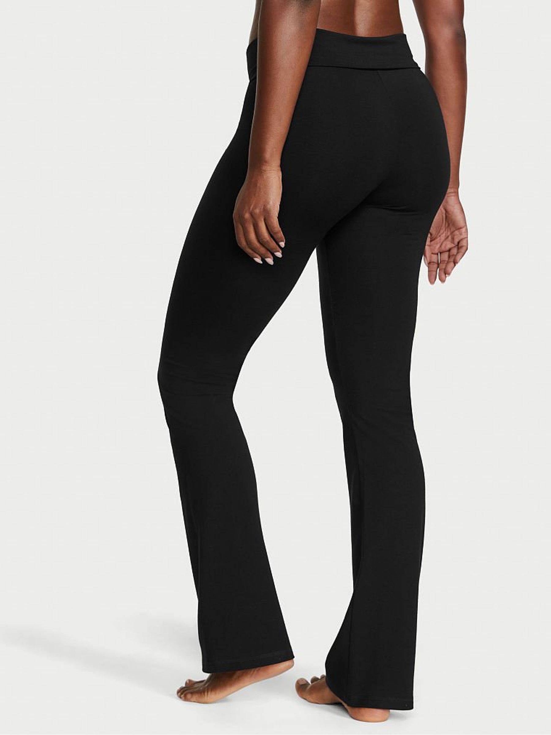 Black Foldover Flare Legging - Image 2 of 3