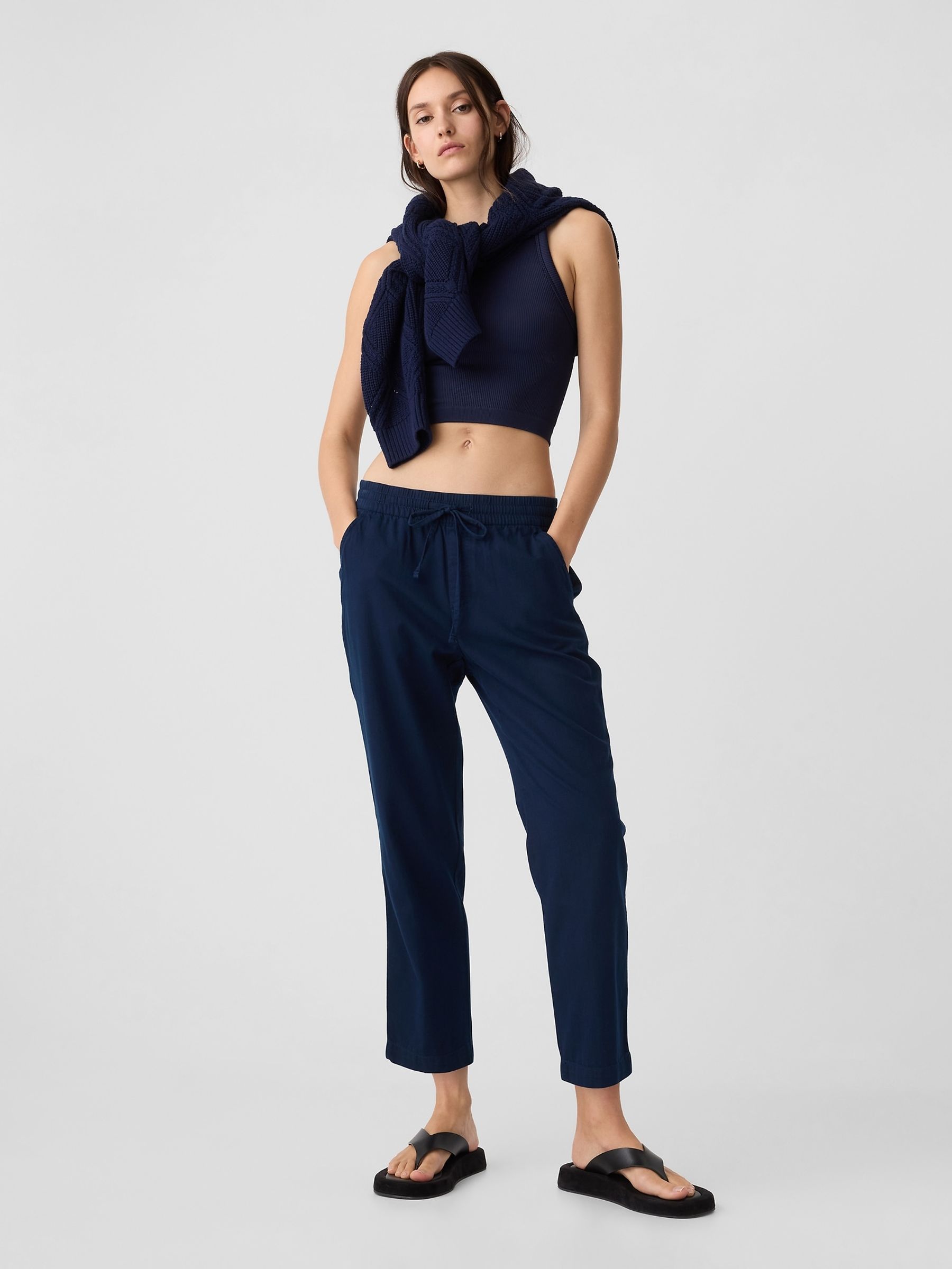 Blue Easy Straight Pull-On Trousers - Image 4 of 6