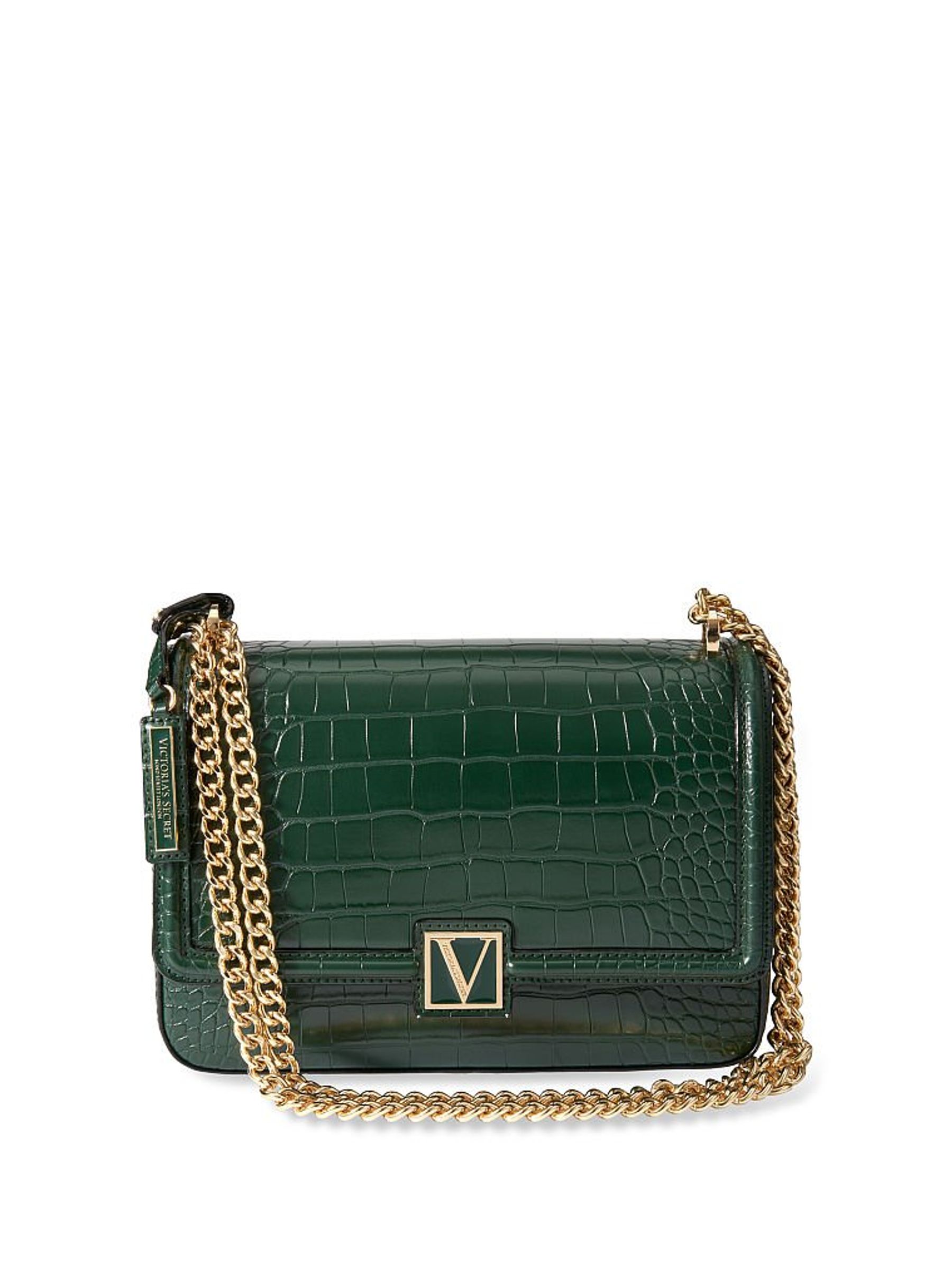 Emerald Green Croc Crossbody - Image 1 of 3