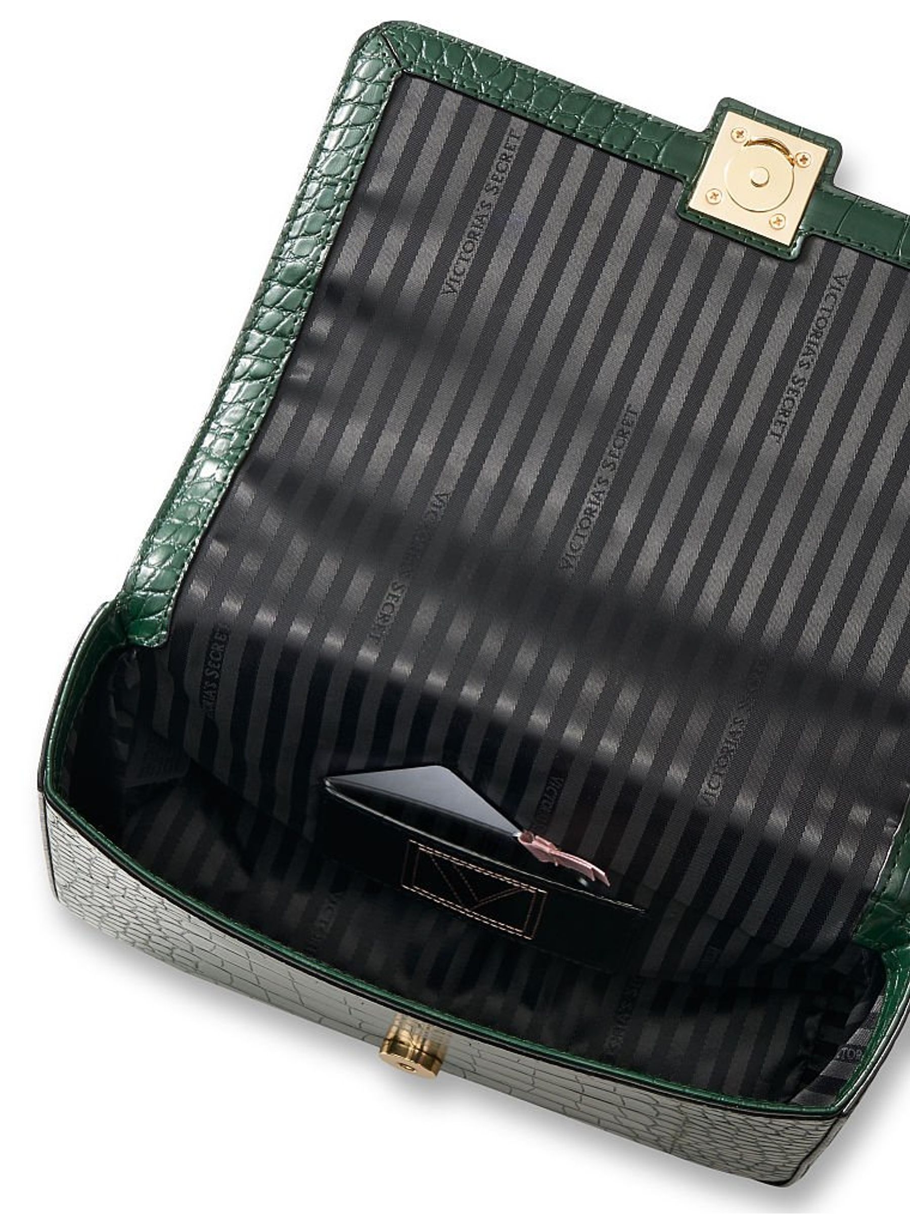 Emerald Green Croc Crossbody - Image 2 of 3