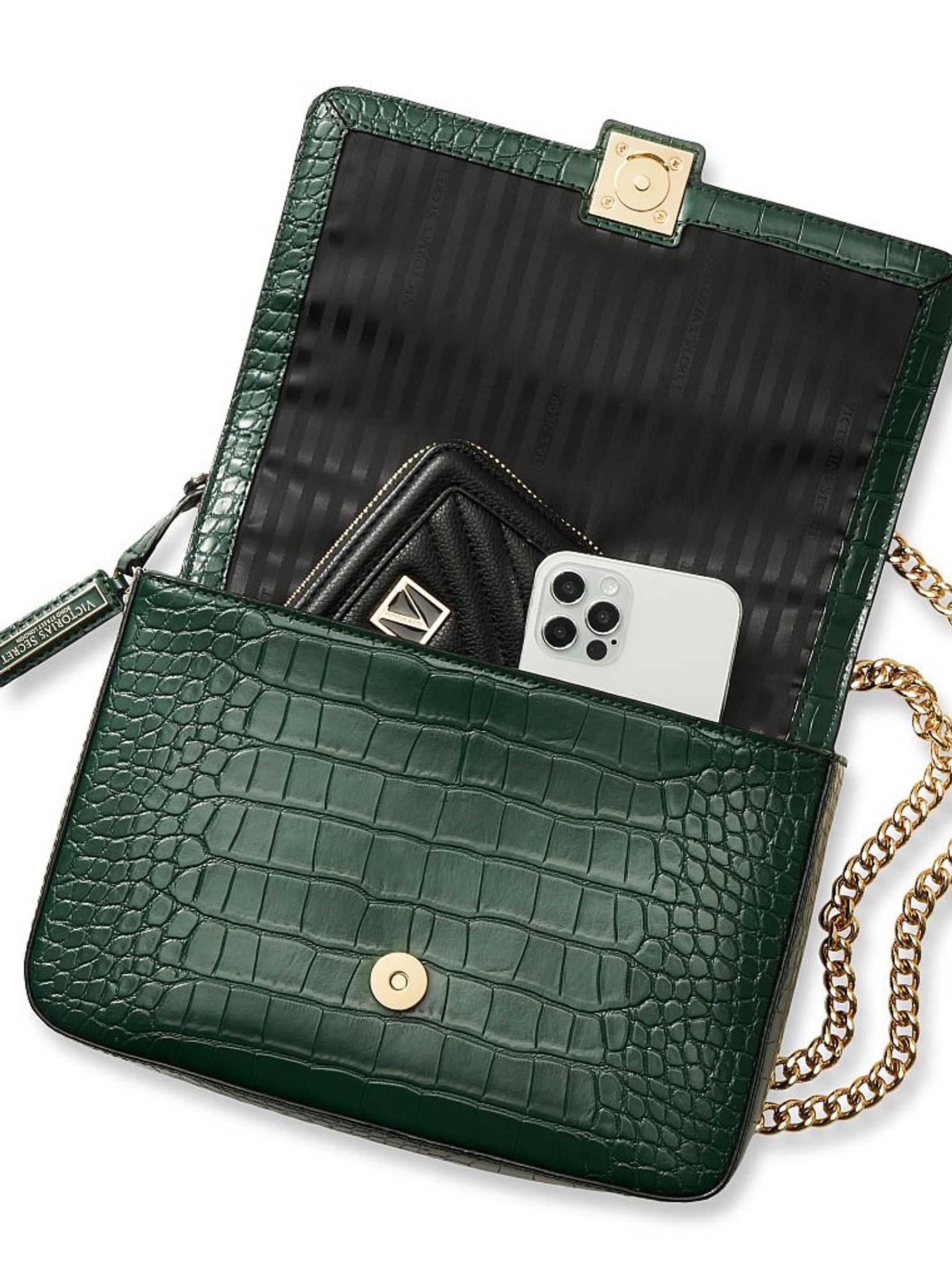 Emerald Green Croc Crossbody - Image 3 of 3