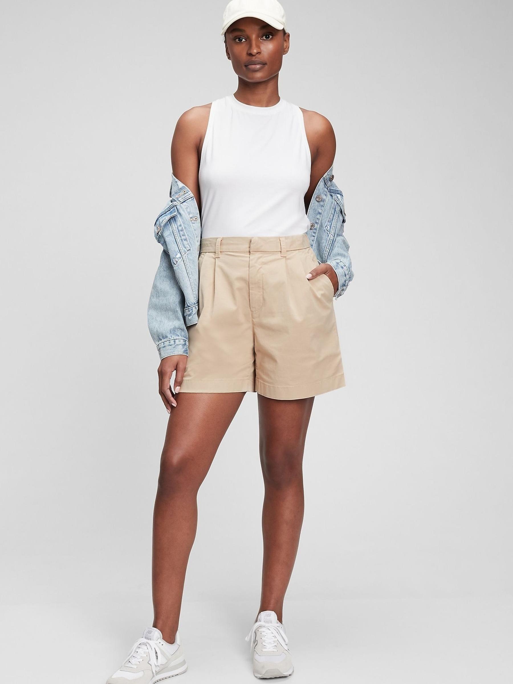 Beige High Rise Shorts - Image 1 of 1