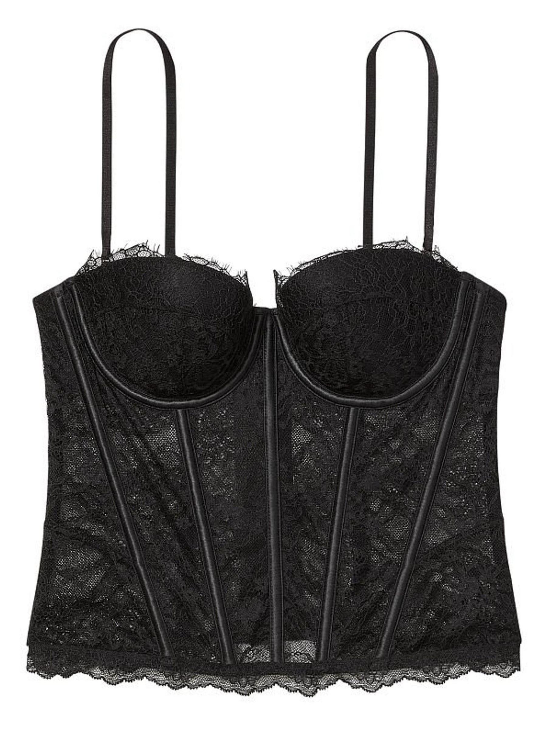 Black Lace Lightly Lined Corset Bra Top - Image 3 of 3