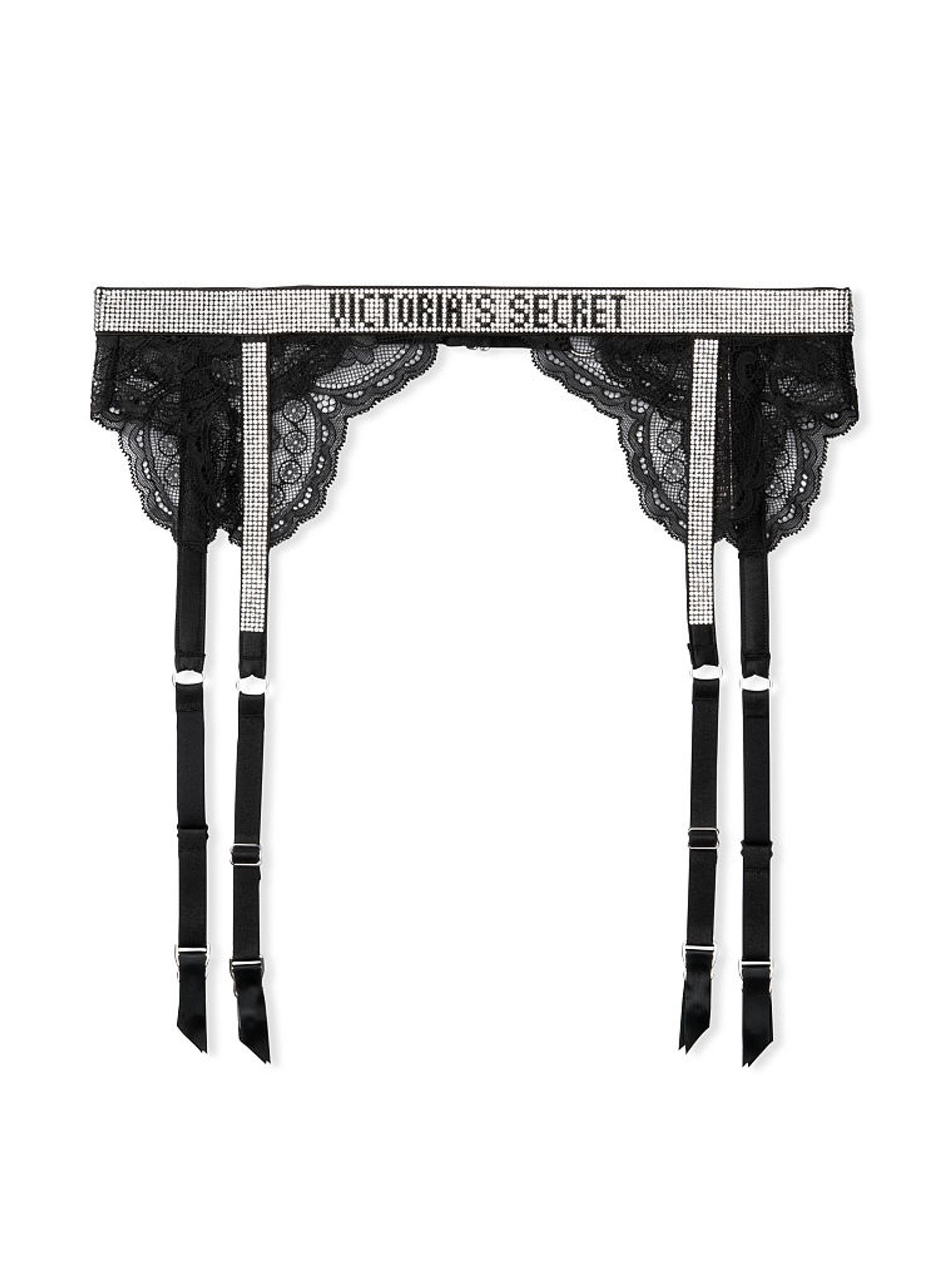 Black Lace Shine Strap Suspenders