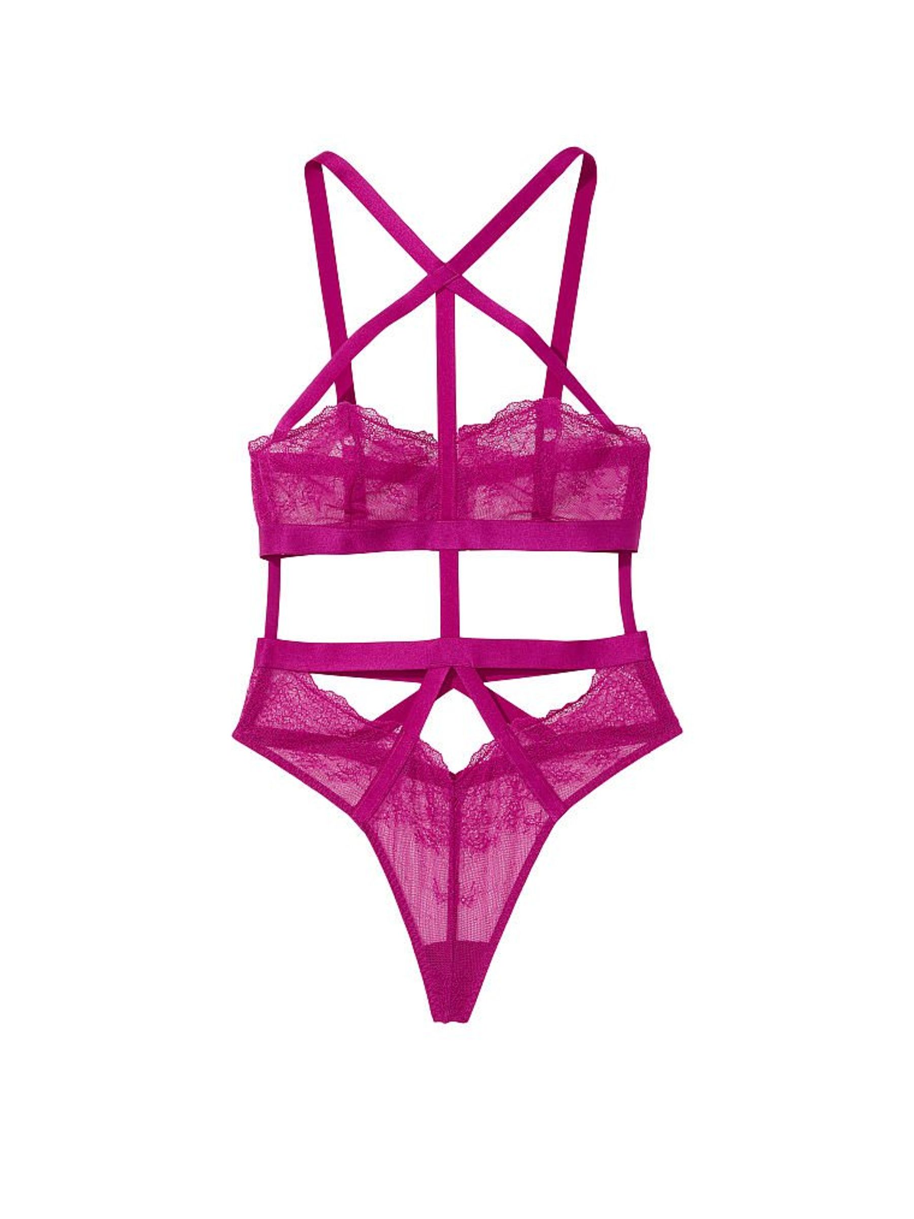 Raspberry Cooler Strappy High Neck Teddy - Image 3 of 3