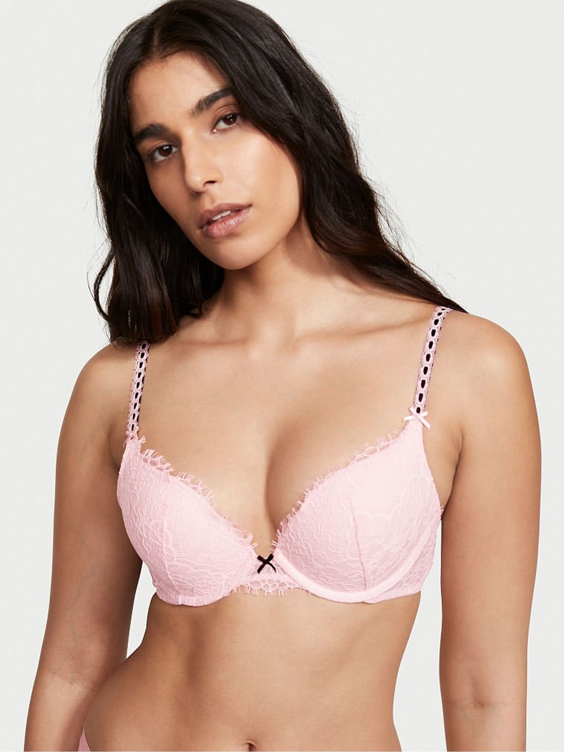 Angel Pink Lace Push Up Bra - Image 1 of 4