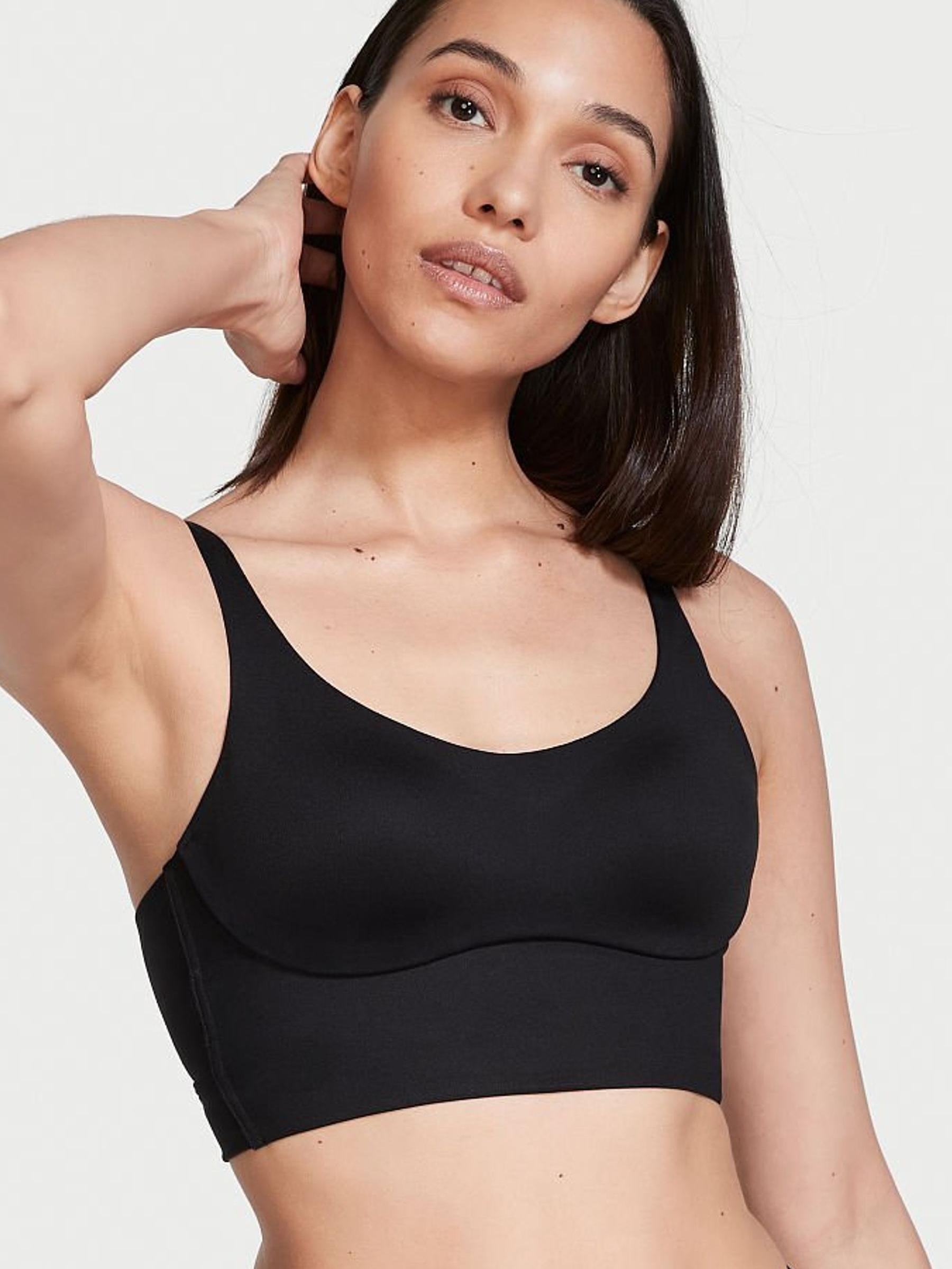 Black Strappy Non Wired Medium Impact Sports Bra - Image 1 of 4