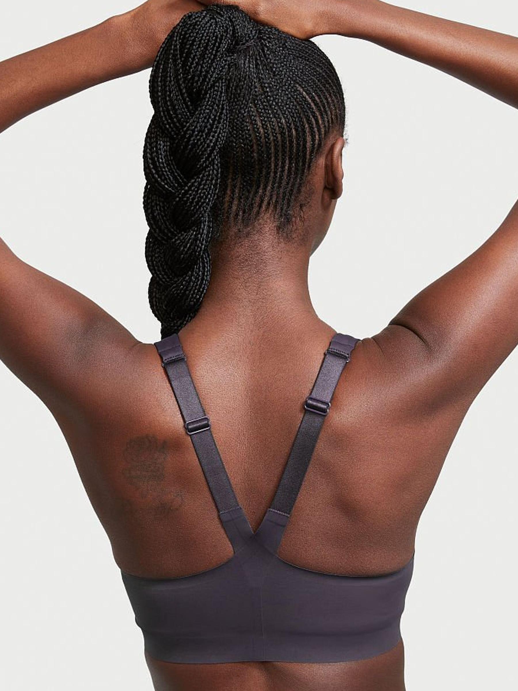 Grey Onyx Smooth Front Fastening Wired High Impact Sports Bra - Image 2 of 4