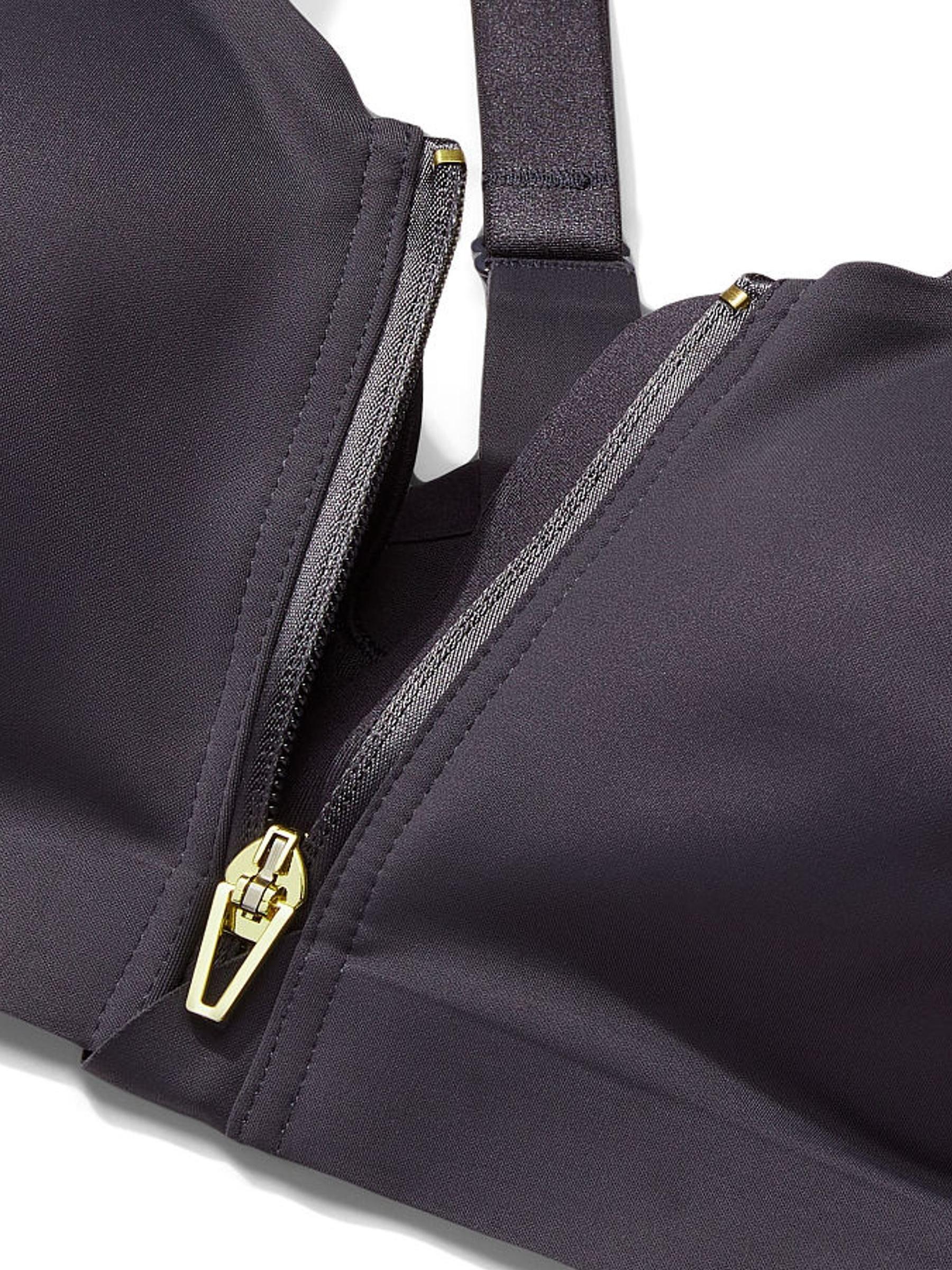 Grey Onyx Smooth Front Fastening Wired High Impact Sports Bra - Image 4 of 4