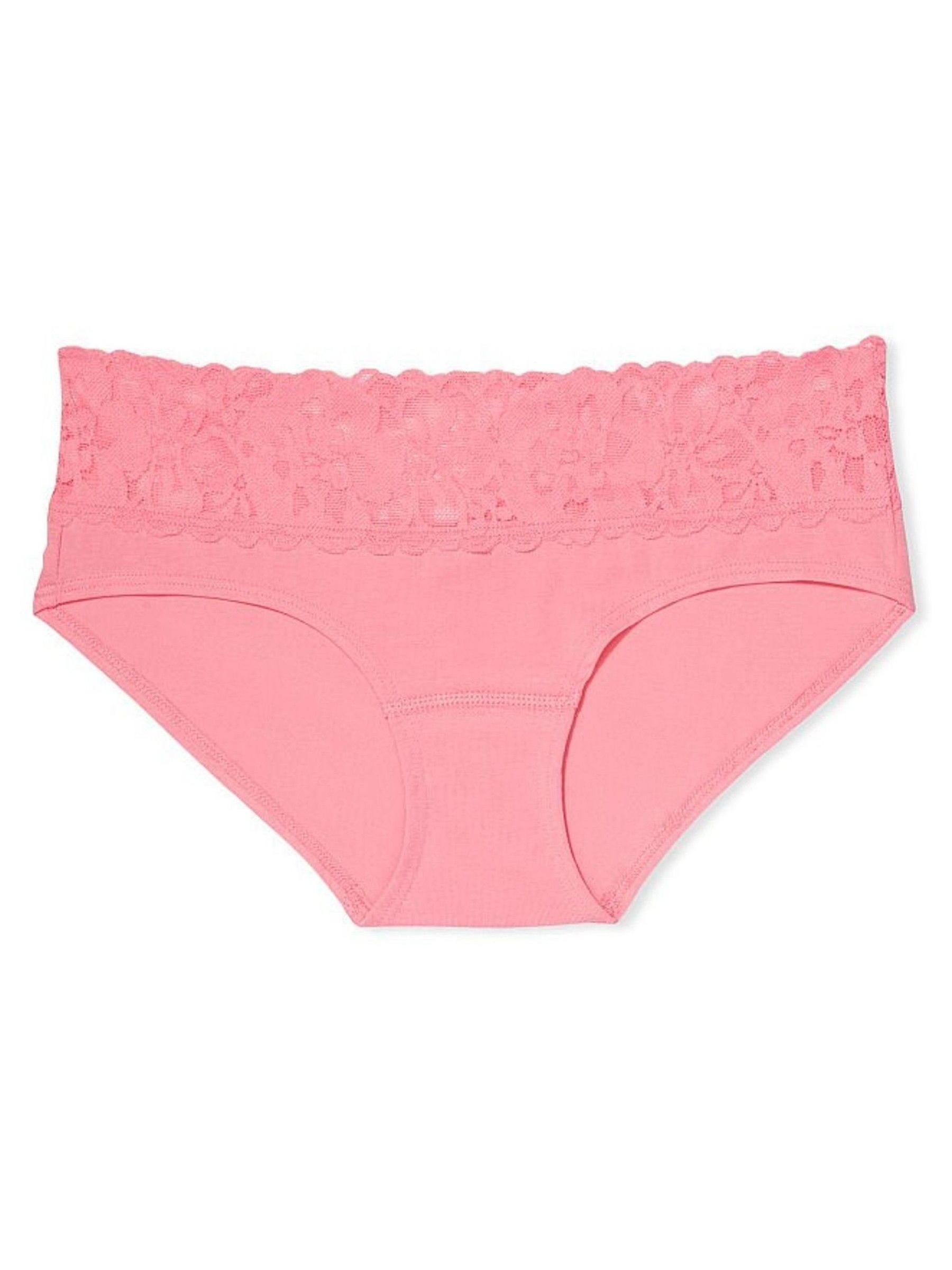 Blossom Pink Lace Waist Cotton Hiphugger Knickers - Image 3 of 3