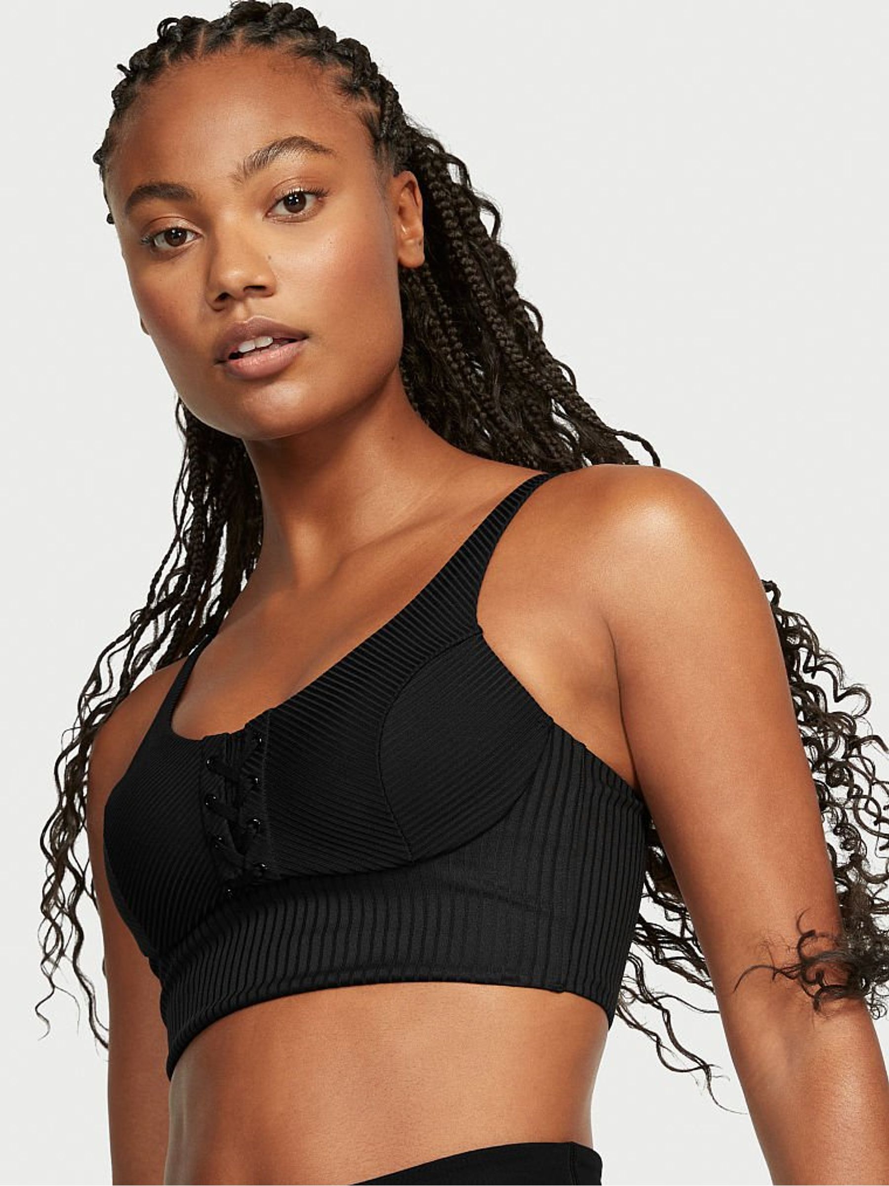Black Medium Impact Sports Bra - Image 1 of 4