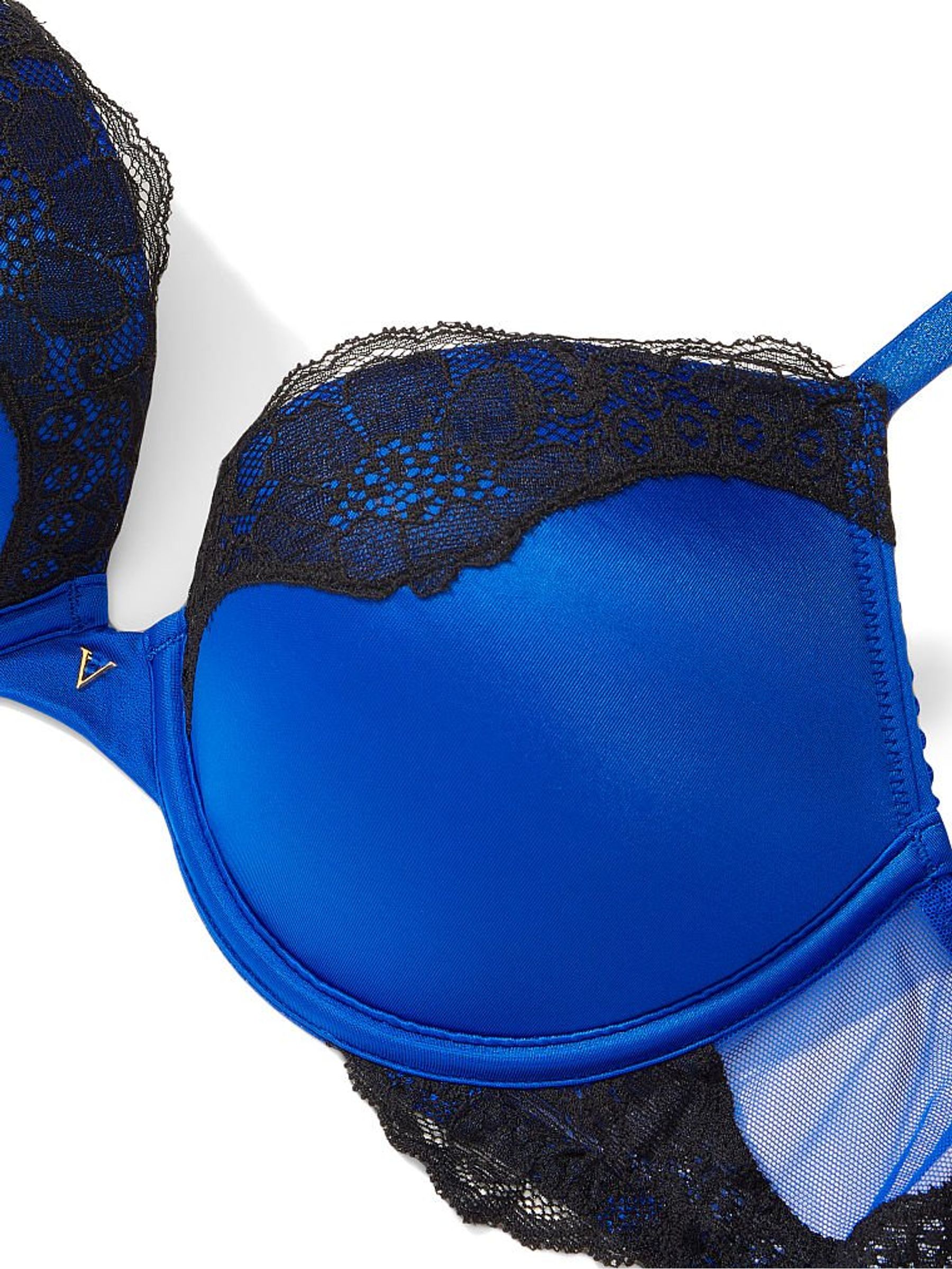 Blue Oar Lace Trim Plunge Push Up Bra - Image 4 of 4