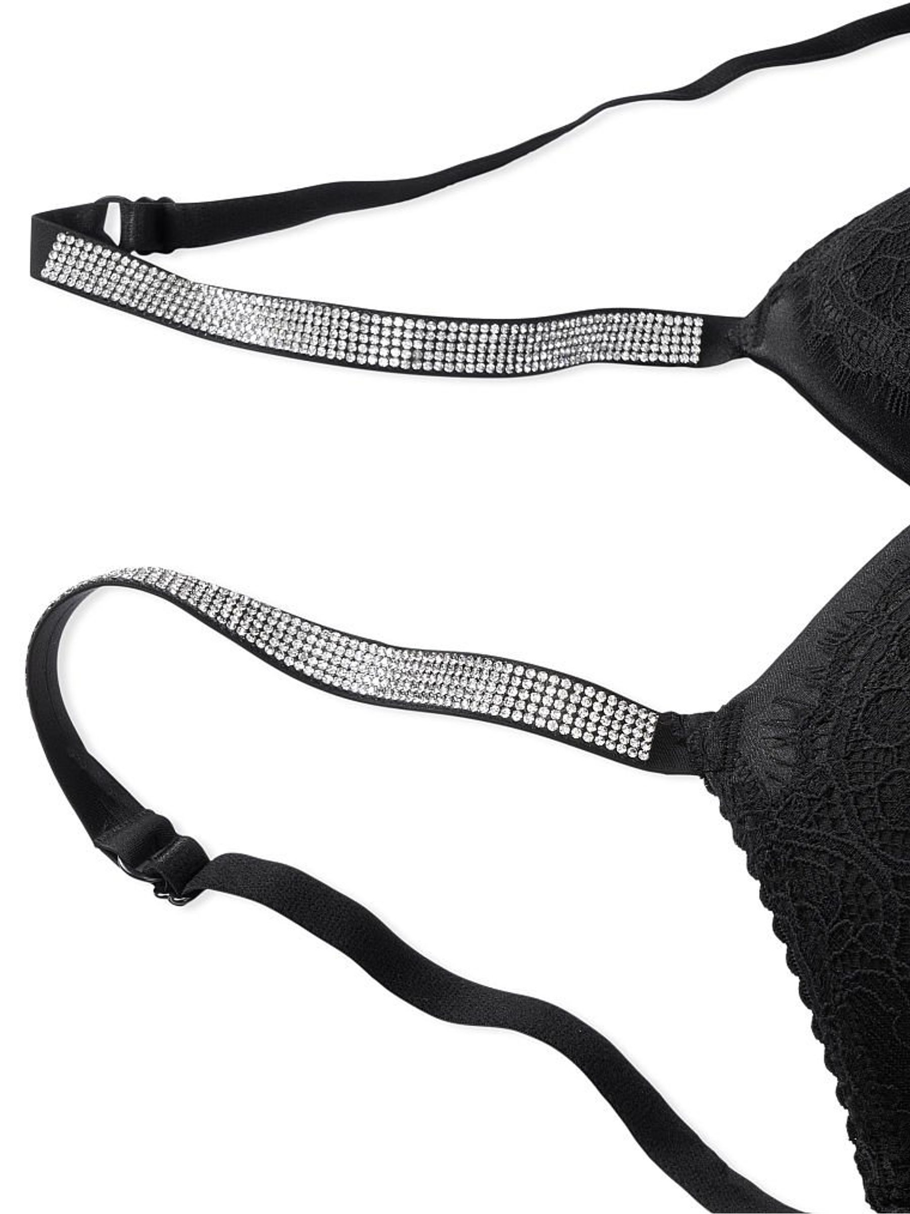 Black Corset Bombshell Add 2 Cups Shine Strap Corset Bra Top - Image 3 of 3