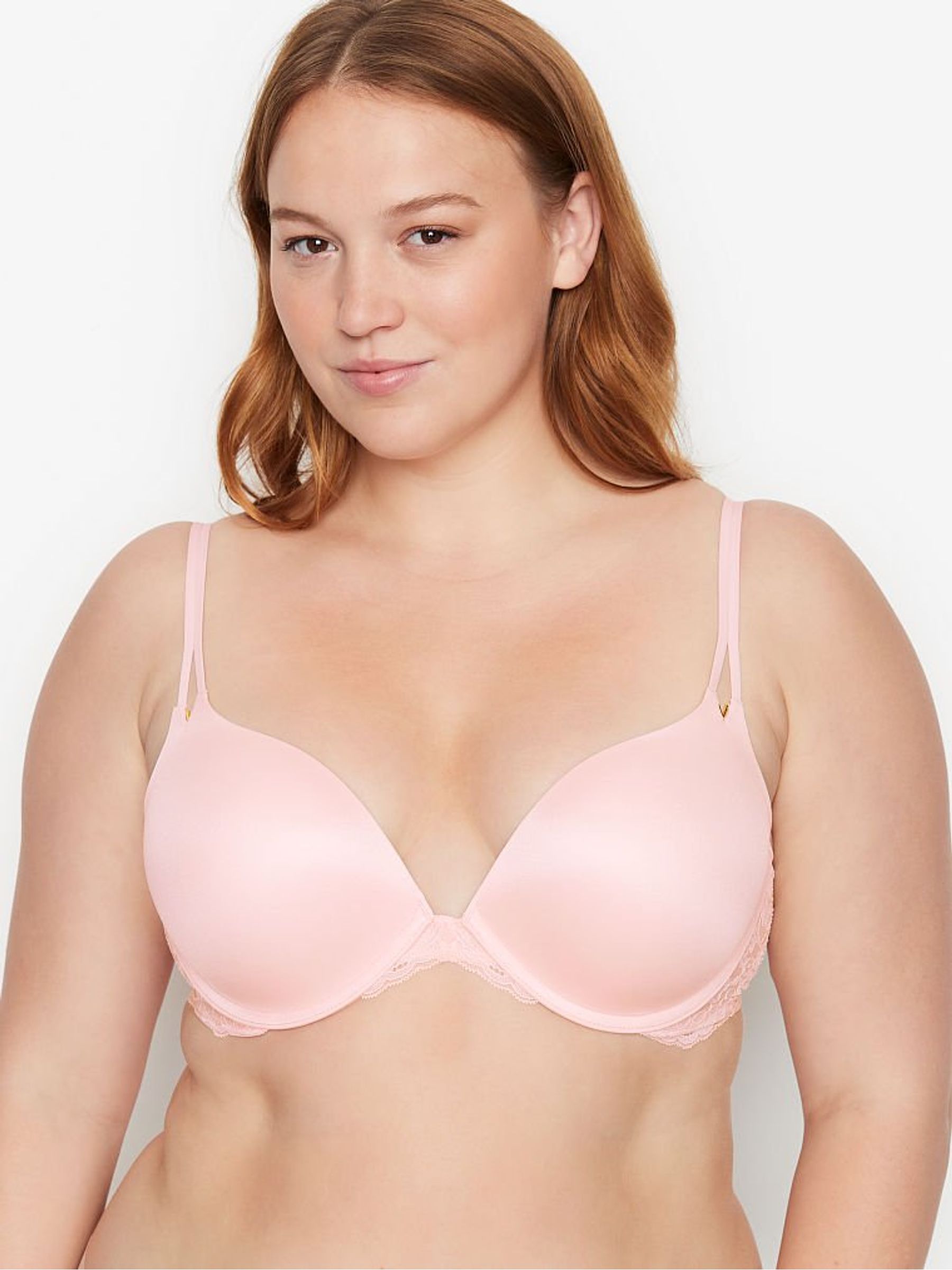 Purest Pink Smooth Plunge Push Up Bra - Image 1 of 3