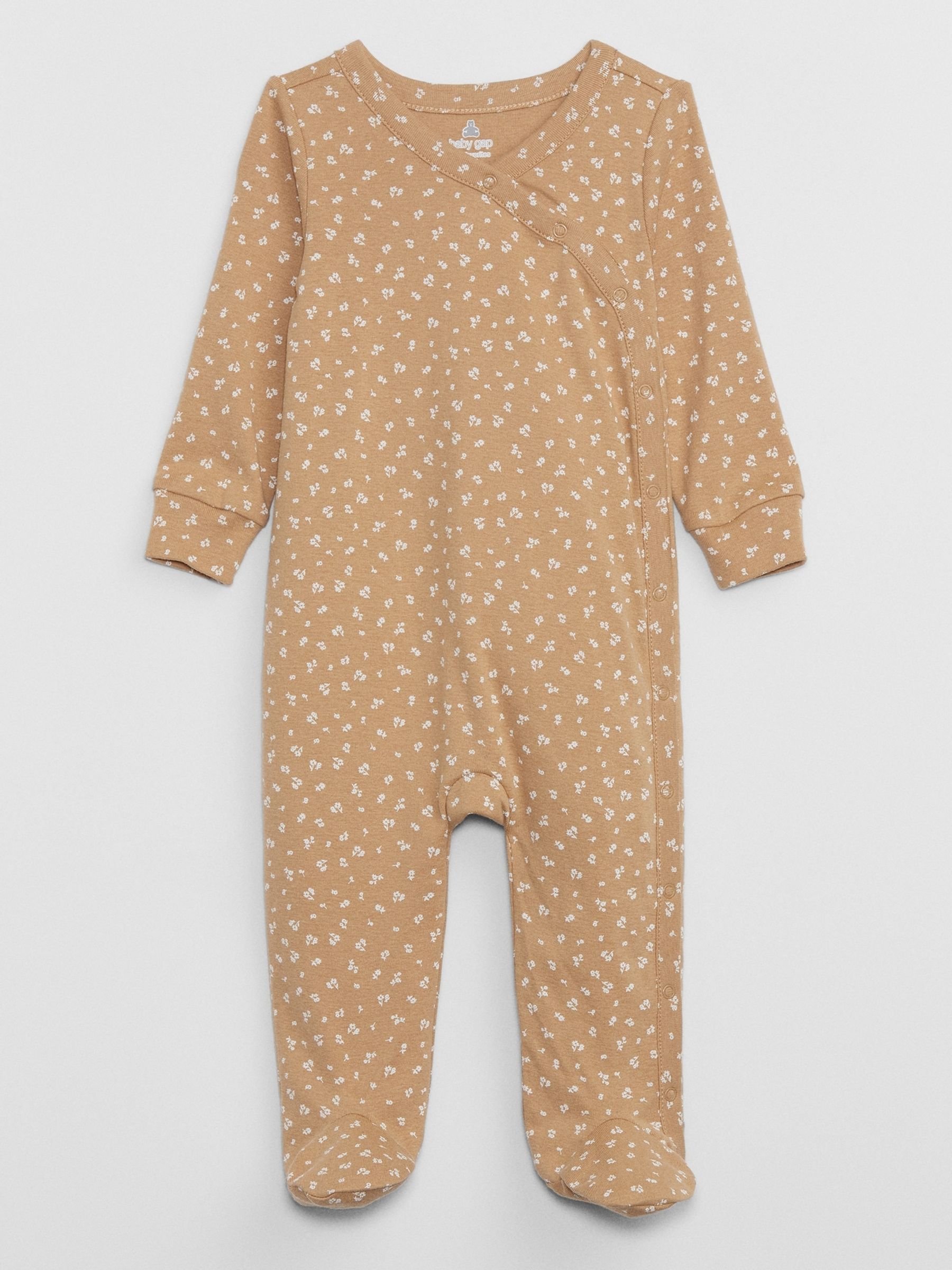 Brown Print Long Sleeve Baby Sleepsuit (Newborn - 9mths) - Image 1 of 1
