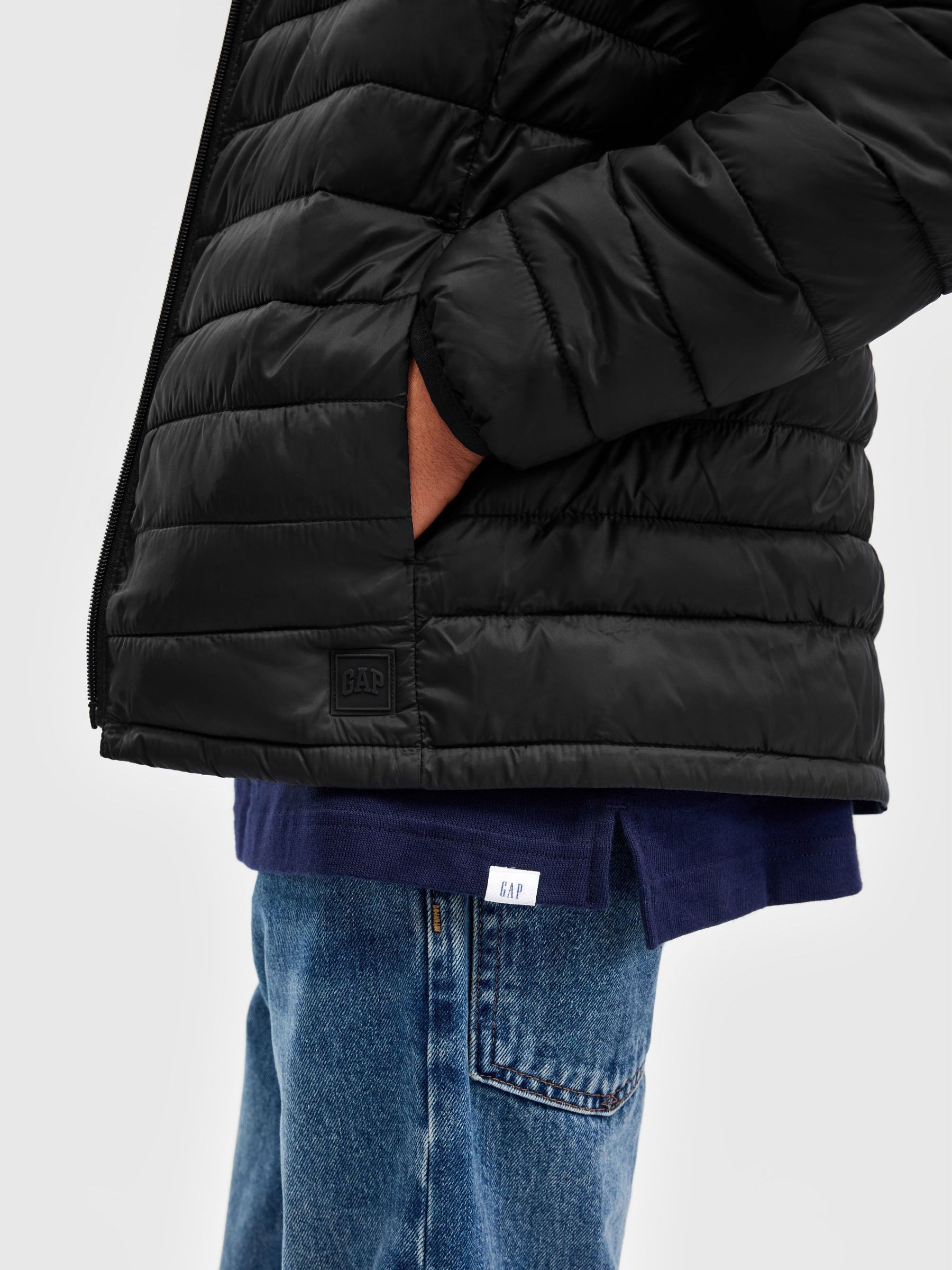Black Lightweight Puffer Jacket (4-13yrs) - Image 3 of 4