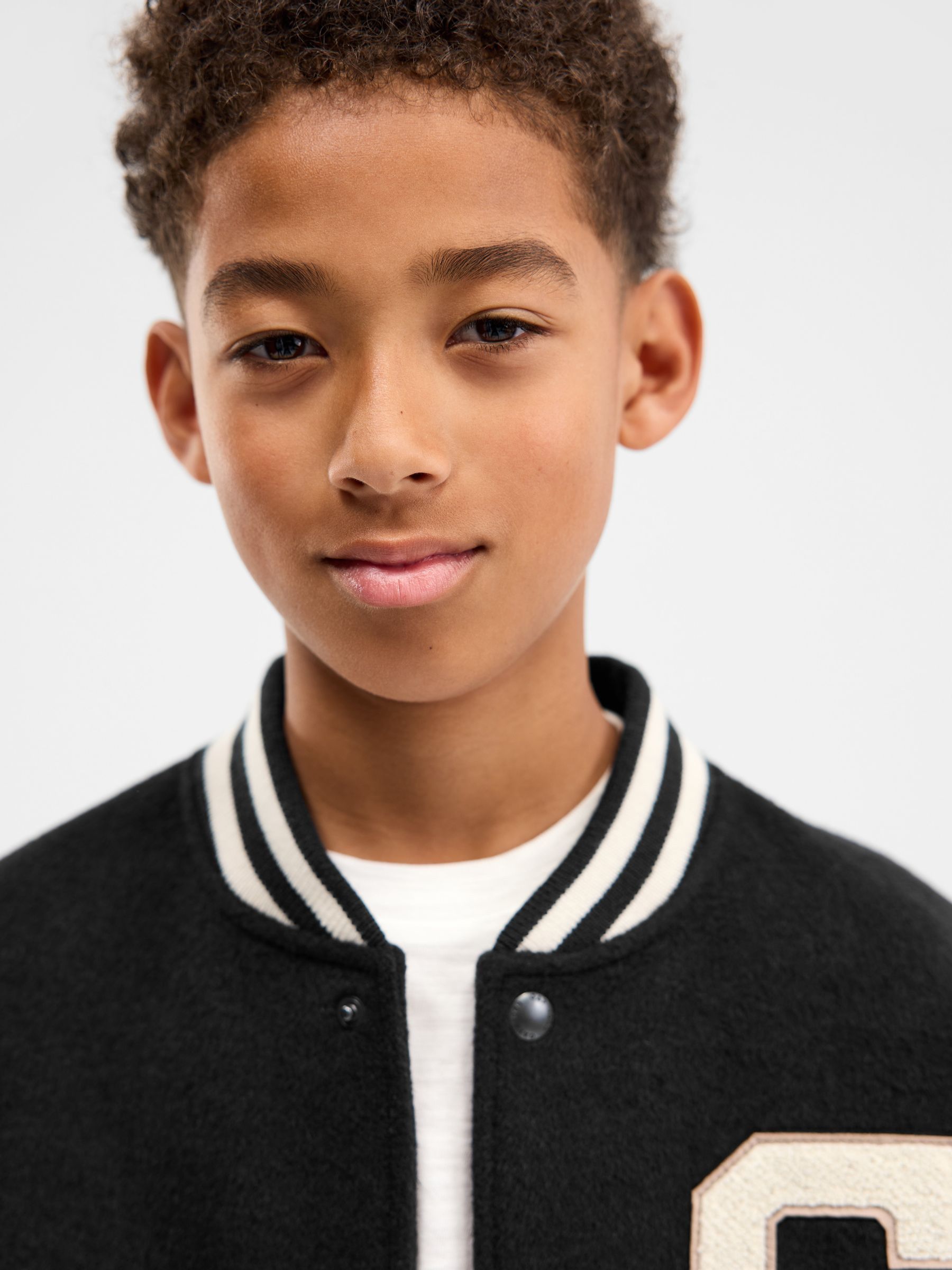 Black Varsity Logo Jacket (4-13yrs) - Image 4 of 8