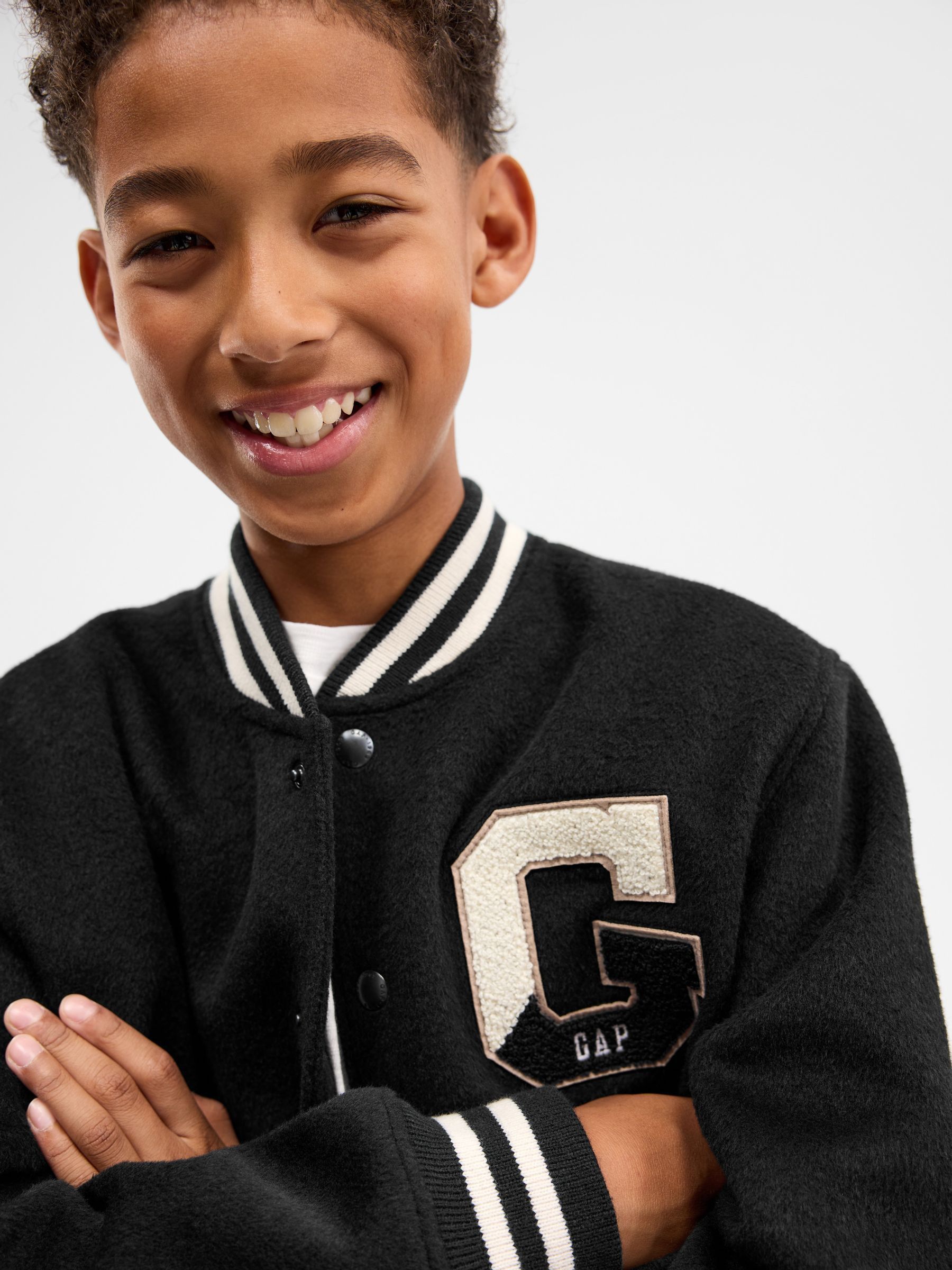 Black Varsity Logo Jacket (4-13yrs) - Image 5 of 8