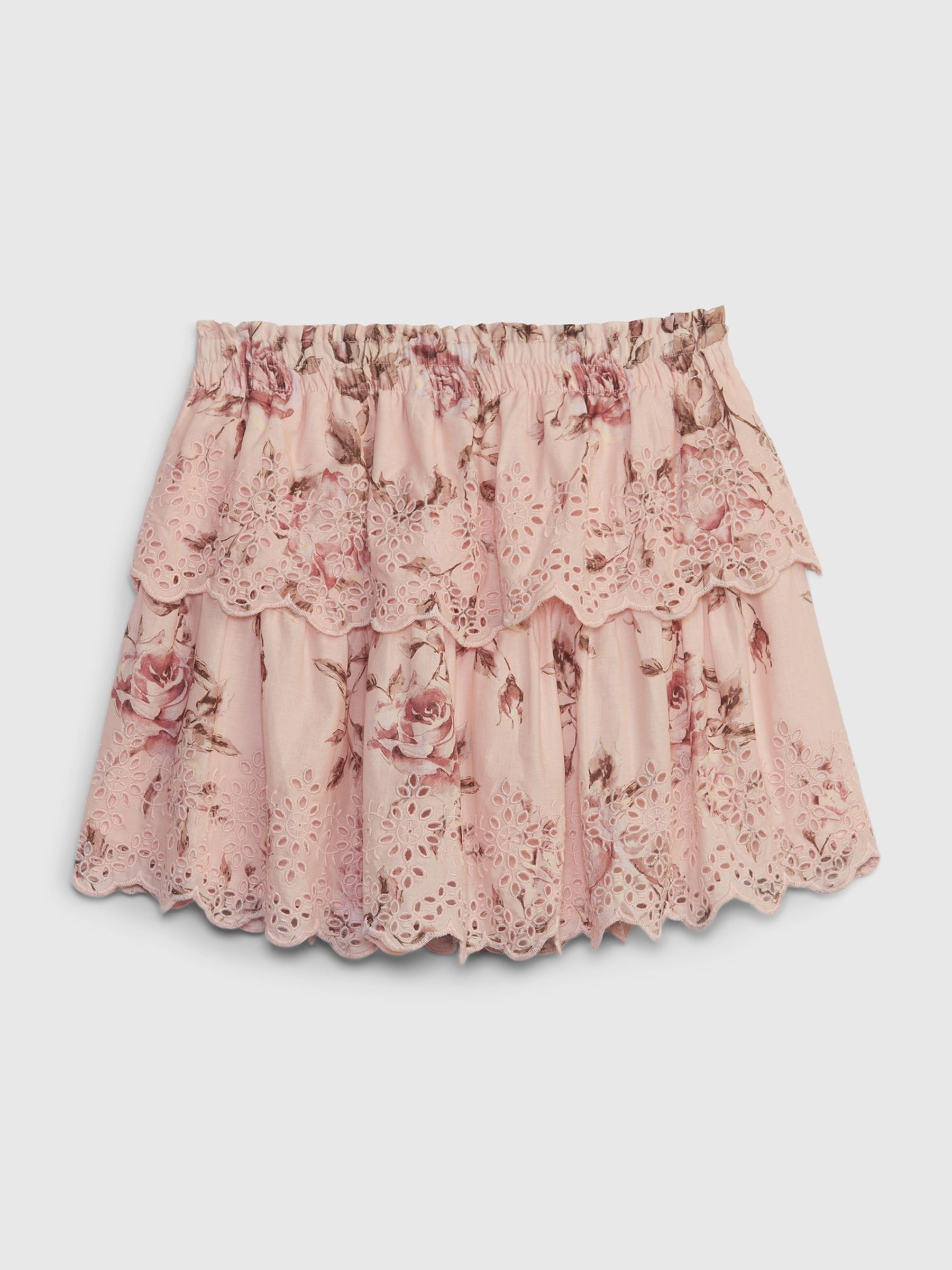 Pink LoveShackFancy Girls Floral Flippy Skirt - Image 1 of 2