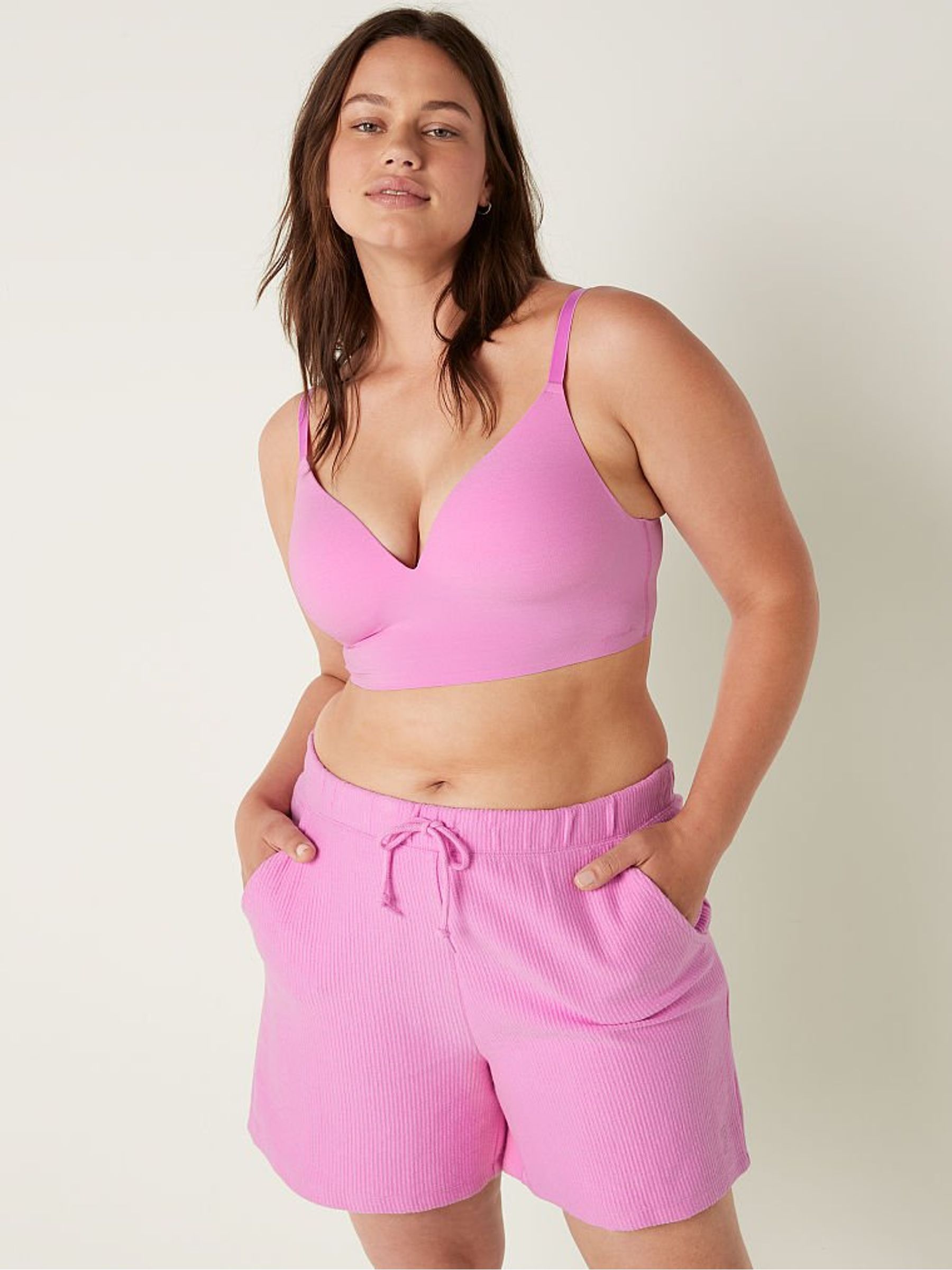 Pink Bloom Loungin' Non Wired Push Up Bra - Image 1 of 4