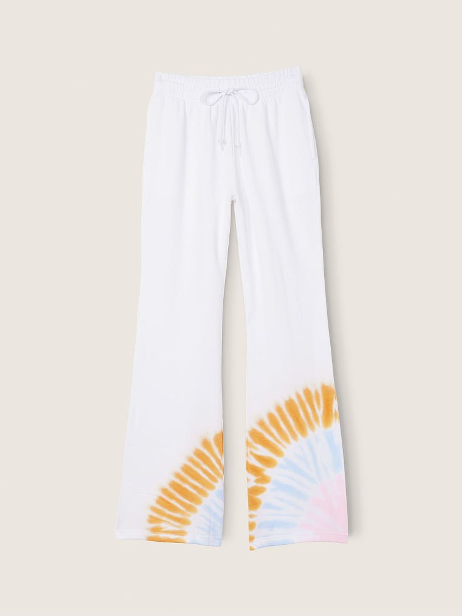 Optic White With Placed Tie Dye High Waist Flare Jogger - Image 1 of 1