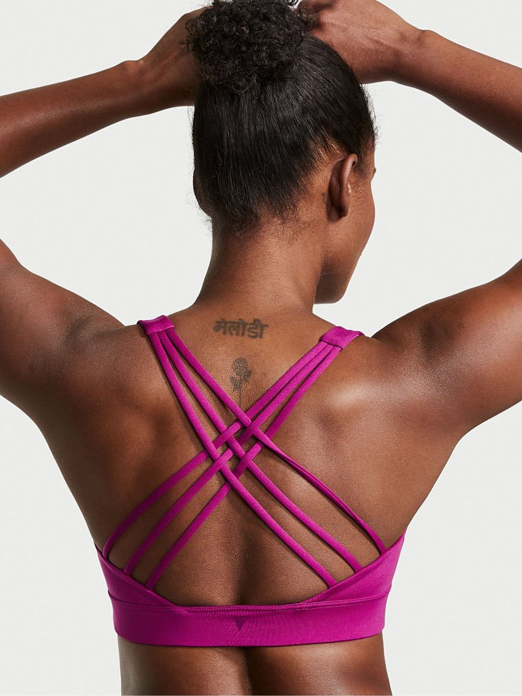 Raspberry Cooler Purple Smooth Strappy Back Non Wired Minimum Impact Sports Bra - Image 2 of 3