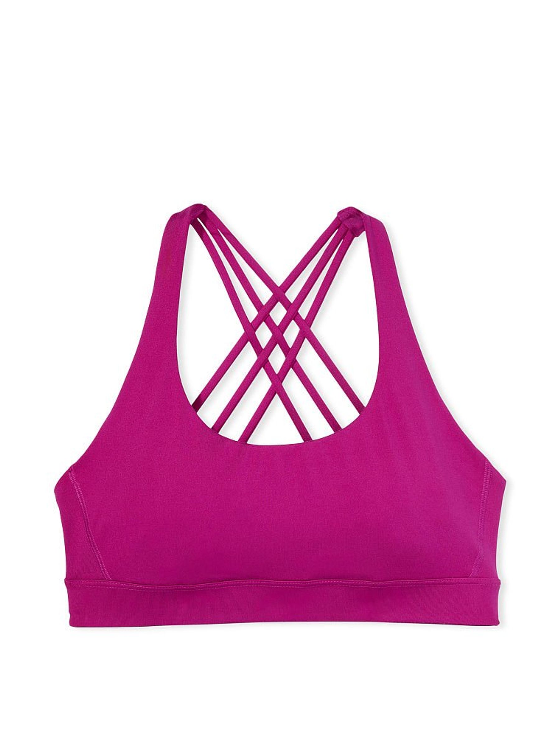 Raspberry Cooler Purple Smooth Strappy Back Non Wired Minimum Impact Sports Bra - Image 3 of 3