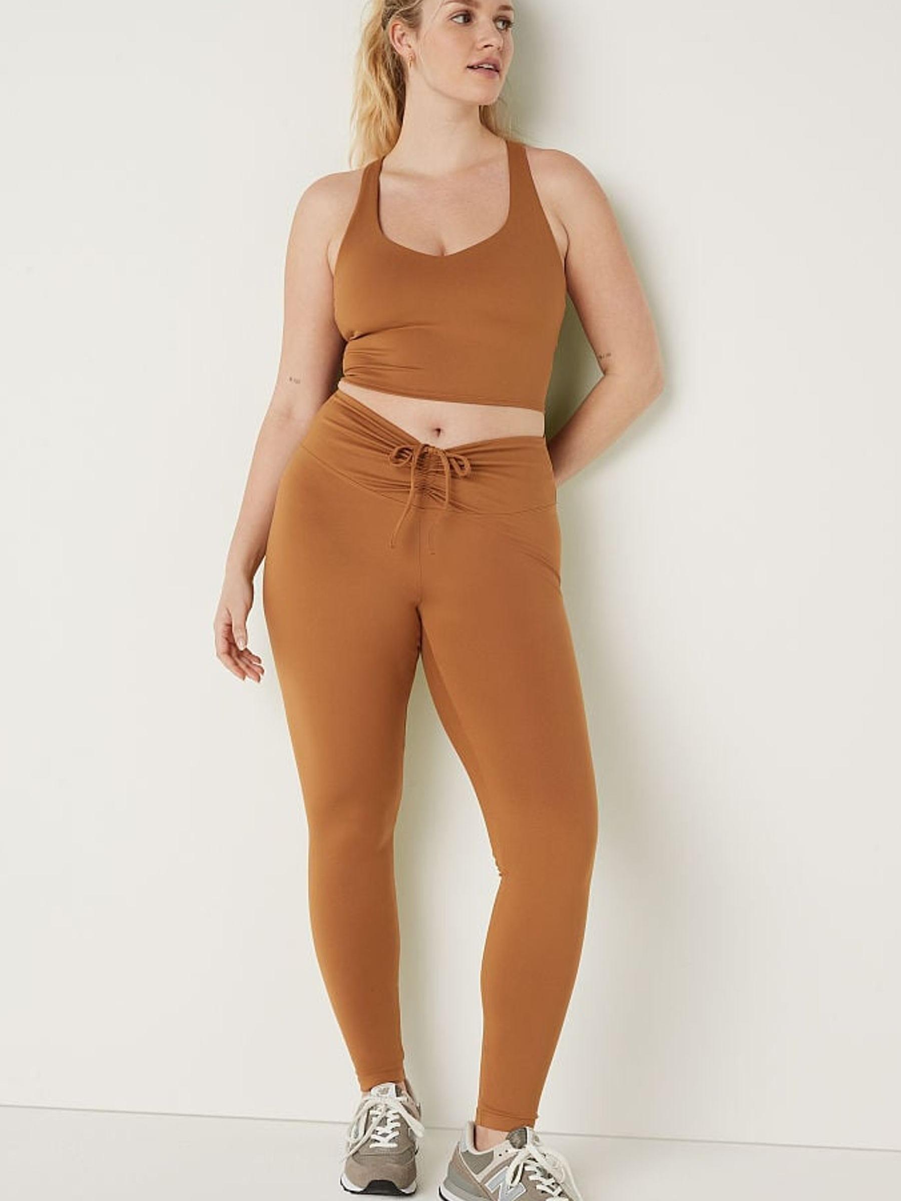Warm Brown Adjustable Waist Ruched Leggings - Image 2 of 5