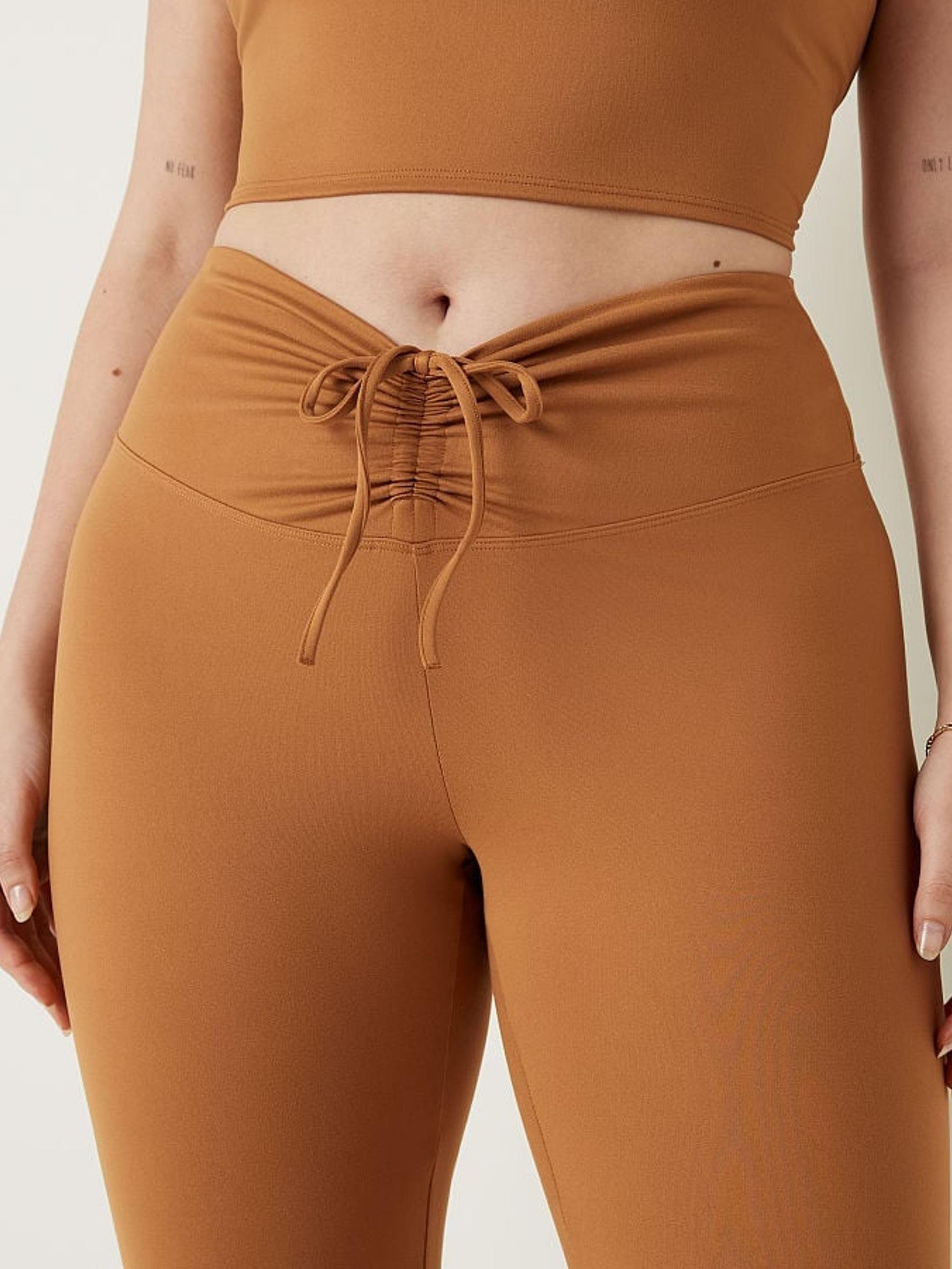 Warm Brown Adjustable Waist Ruched Leggings - Image 3 of 5